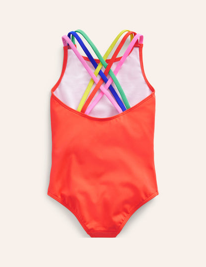 Badeanzug mit gekreuzten Rückenträgern in Regenbogenfarben-Clementine-2