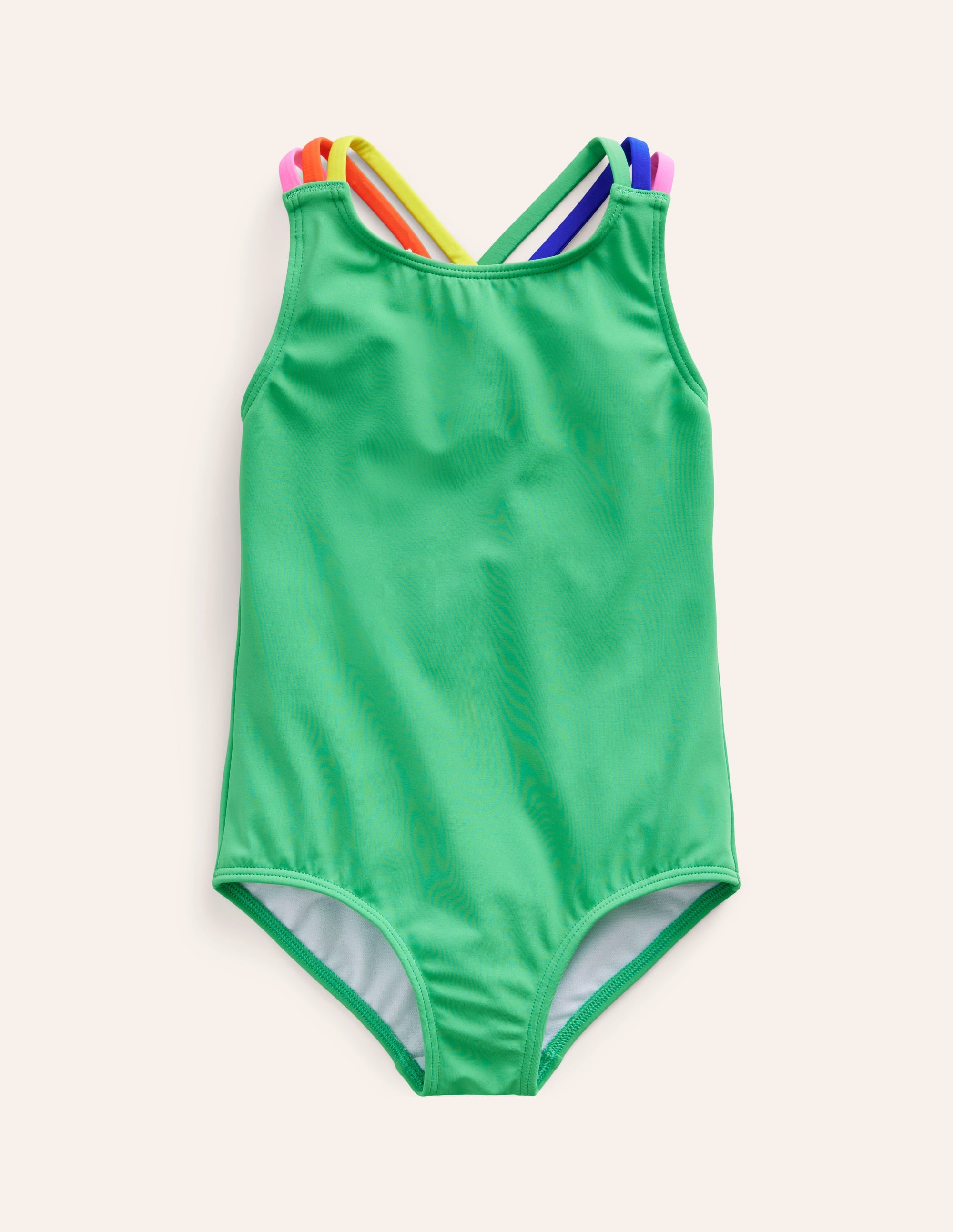 Maillot de bain à bretelles arc-en-ciel croisées dans le dos-Vert petit pois - Image 1
