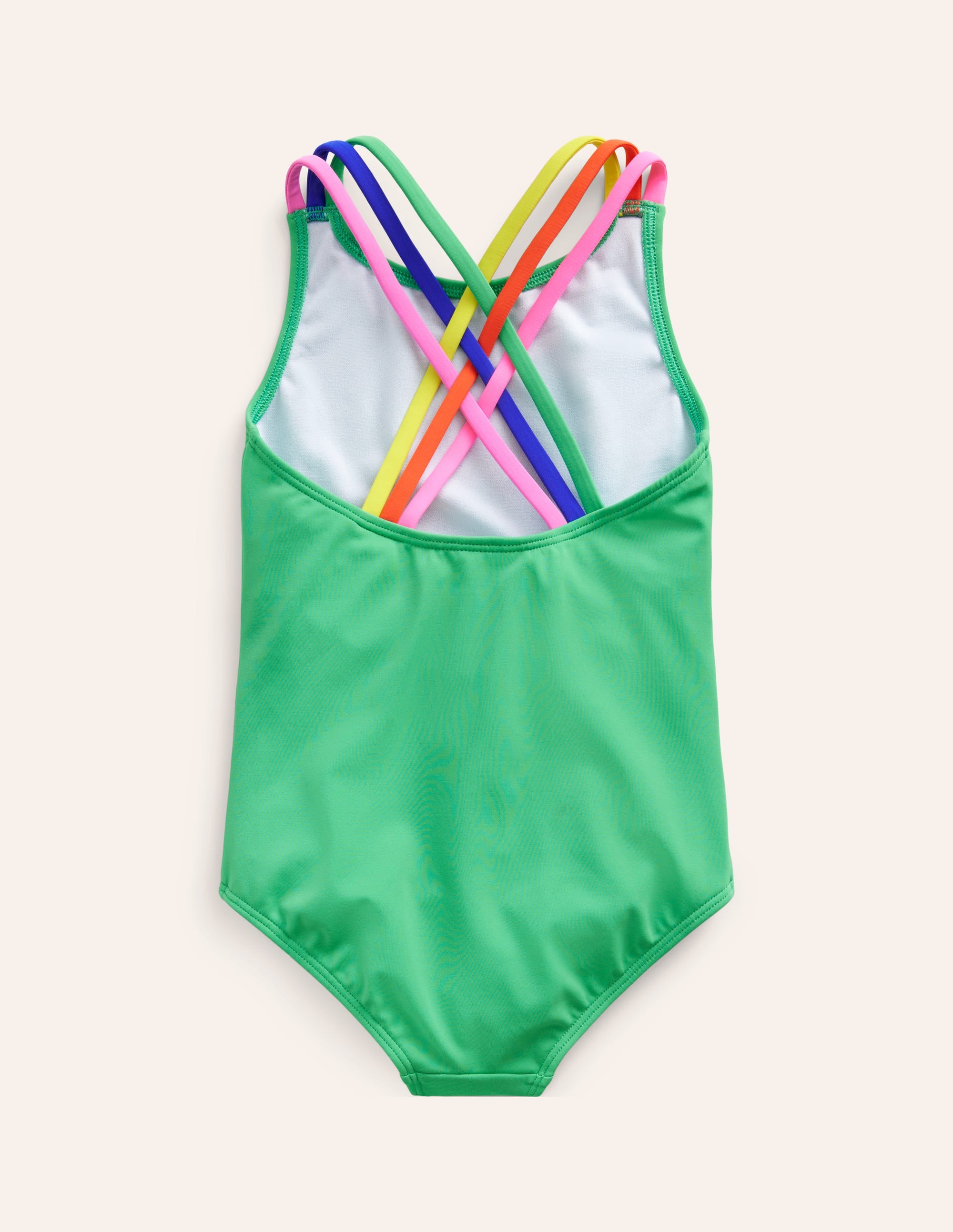 Maillot de bain à bretelles arc-en-ciel croisées dans le dos-Vert petit pois - Image 2