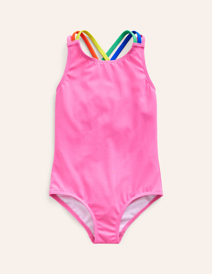 Maillot de bain à bretelles arc-en-ciel croisées dans le dos-Erdbeershake