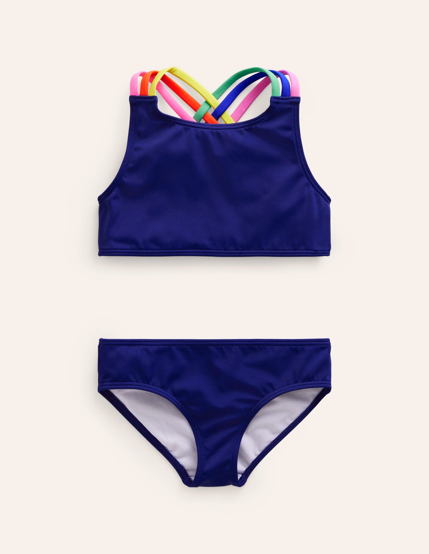 Bikini mit gekreuzten Rückenträgern in Regenbogenfarben-Anemone