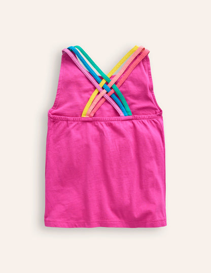 Rainbow Cross-Back Vest-Cosmos Pink