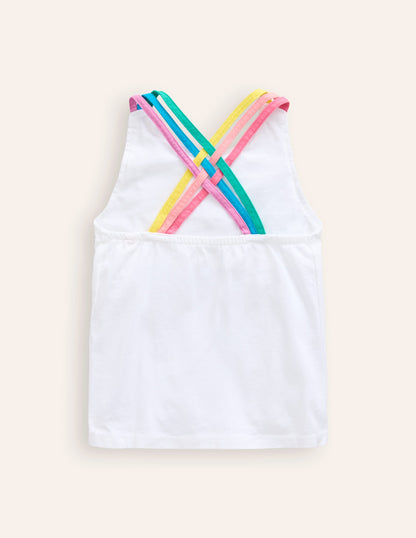 Rainbow Cross-Back Vest-White