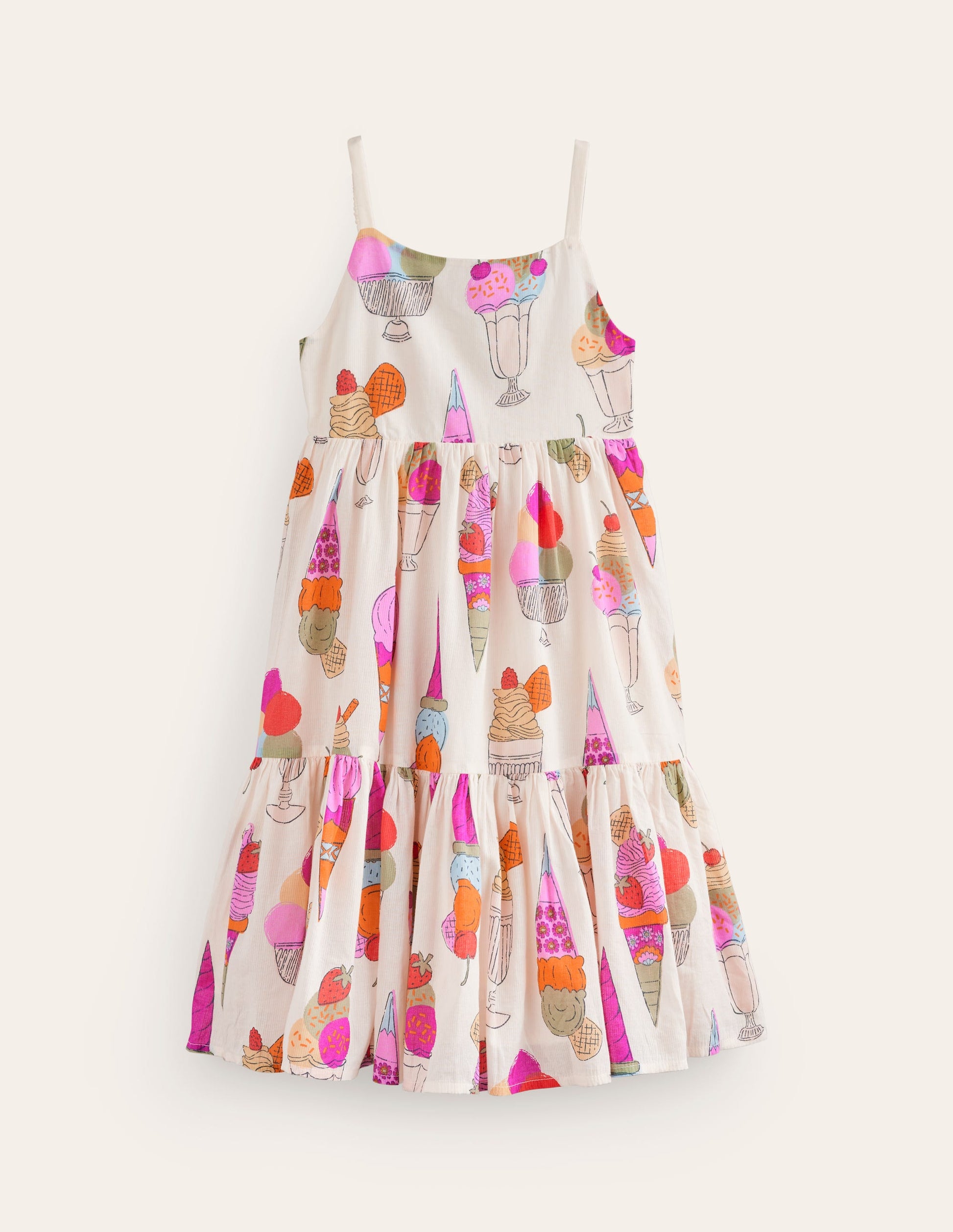 Tiered Twirly Sundress-Ivory Ice Creams-1