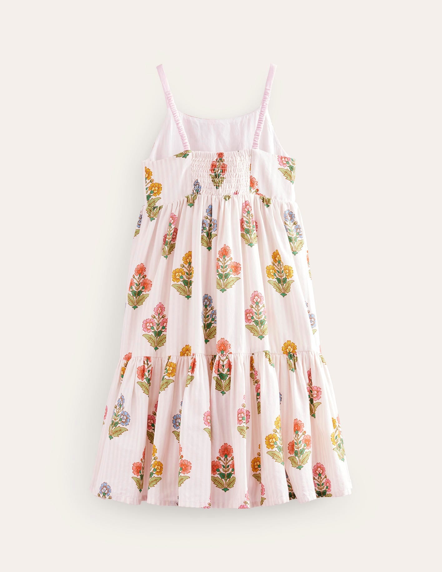 Robe d'été virevoltante à volants-Motif floral xylographique rose - Image 5