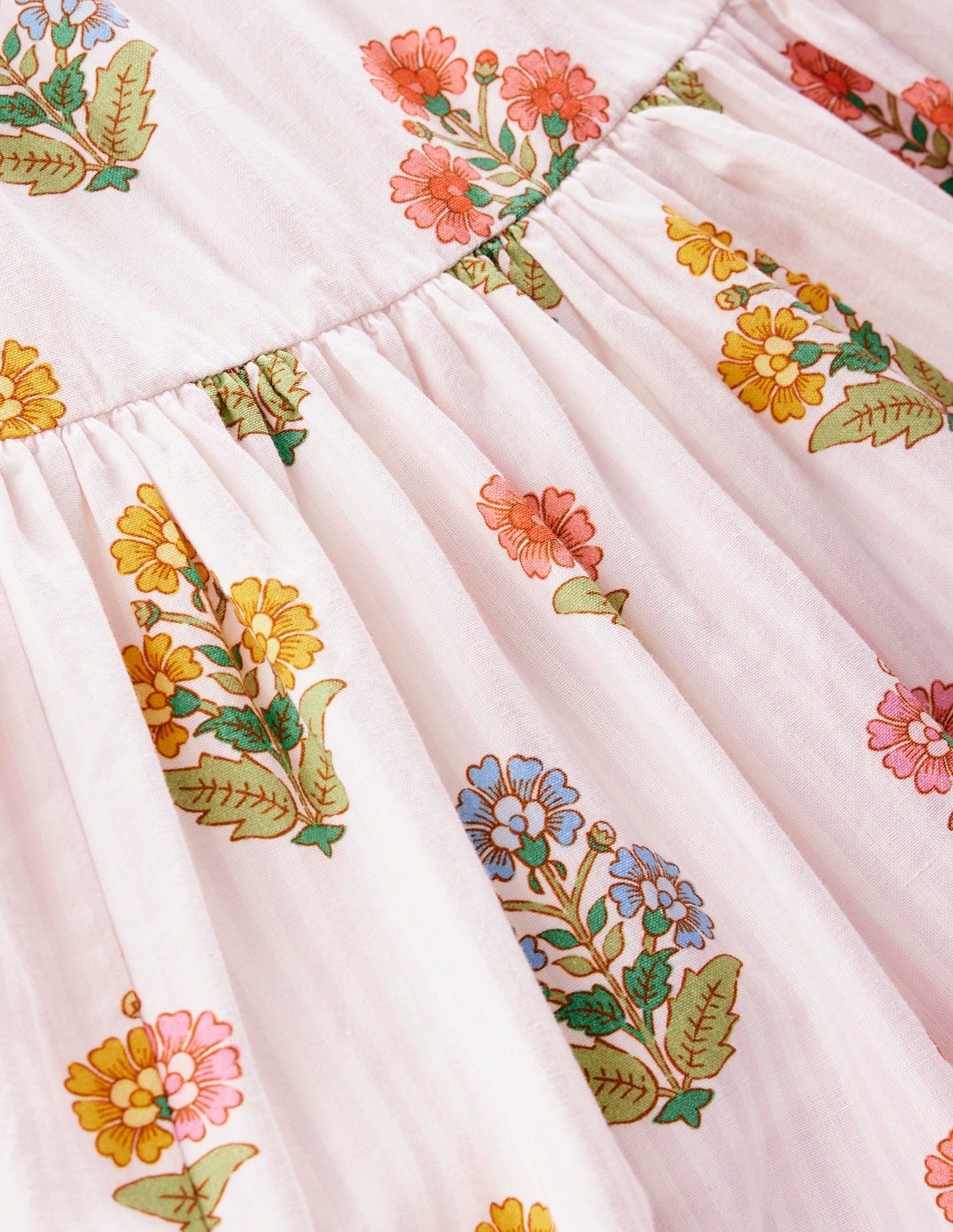 Robe d'été virevoltante à volants-Motif floral xylographique rose - Image 6