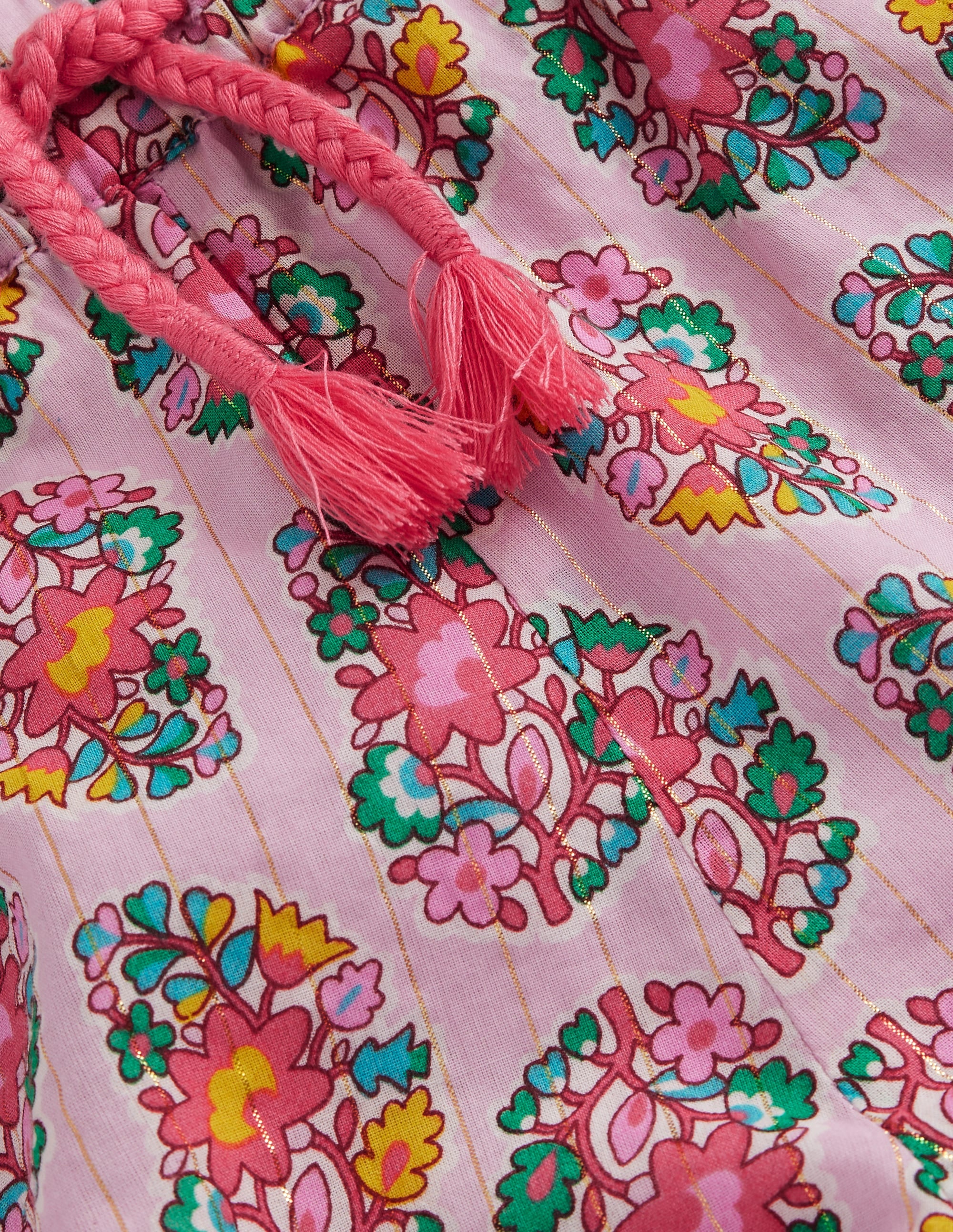 Gewebte Shorts mit Rüschensaum-Zuckermandel-Rosa Paisleymuster - Image 3