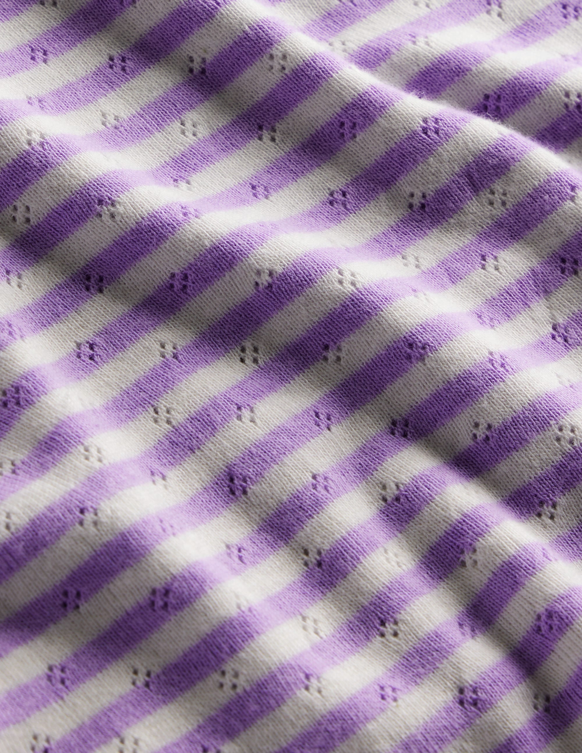 Pointelle-Top-Naturweiß/Lavendel Streifen - Image 3