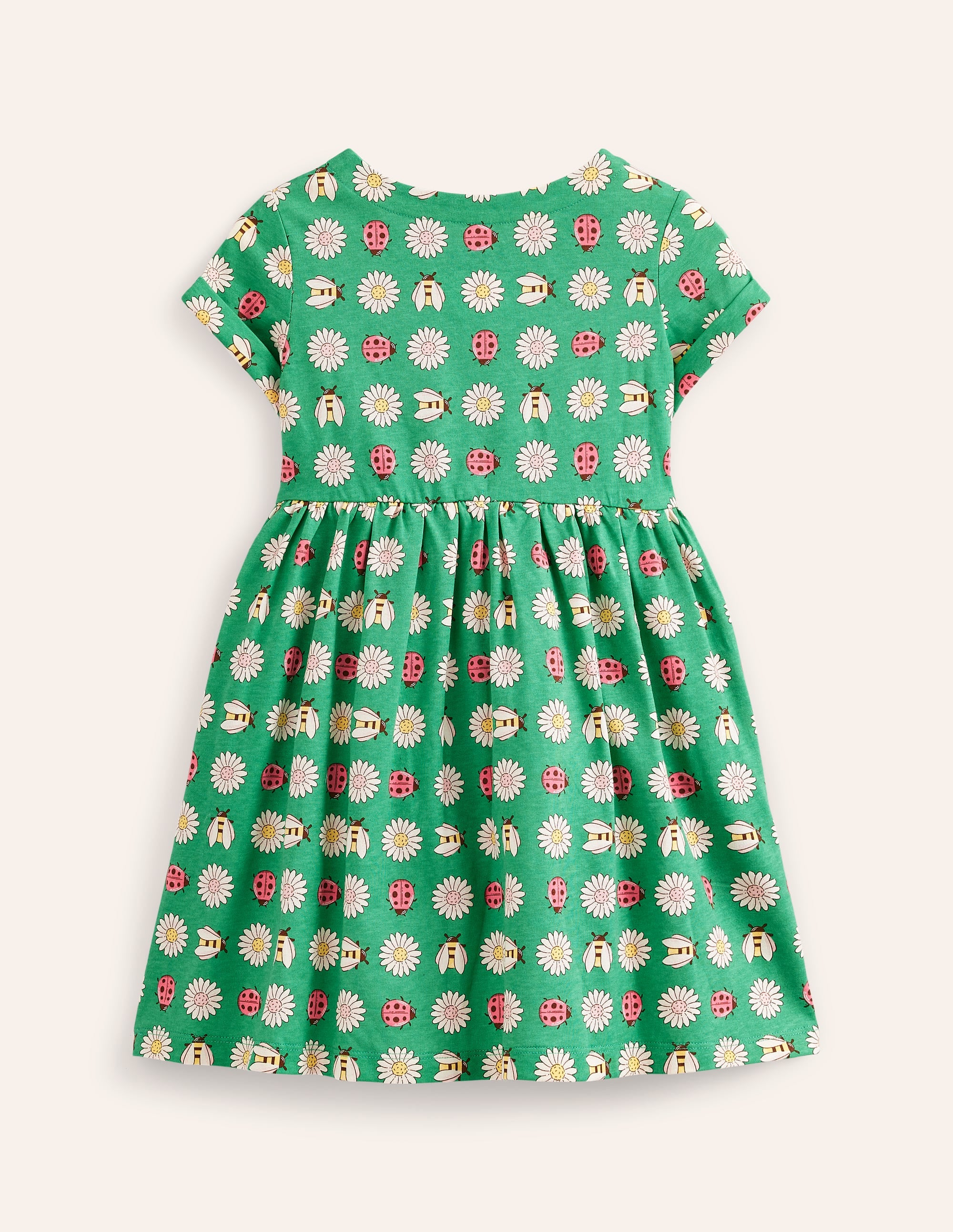 Robe fun à manches courtes en jersey-Motif Daisy Bugs vert petit pois - Image 2