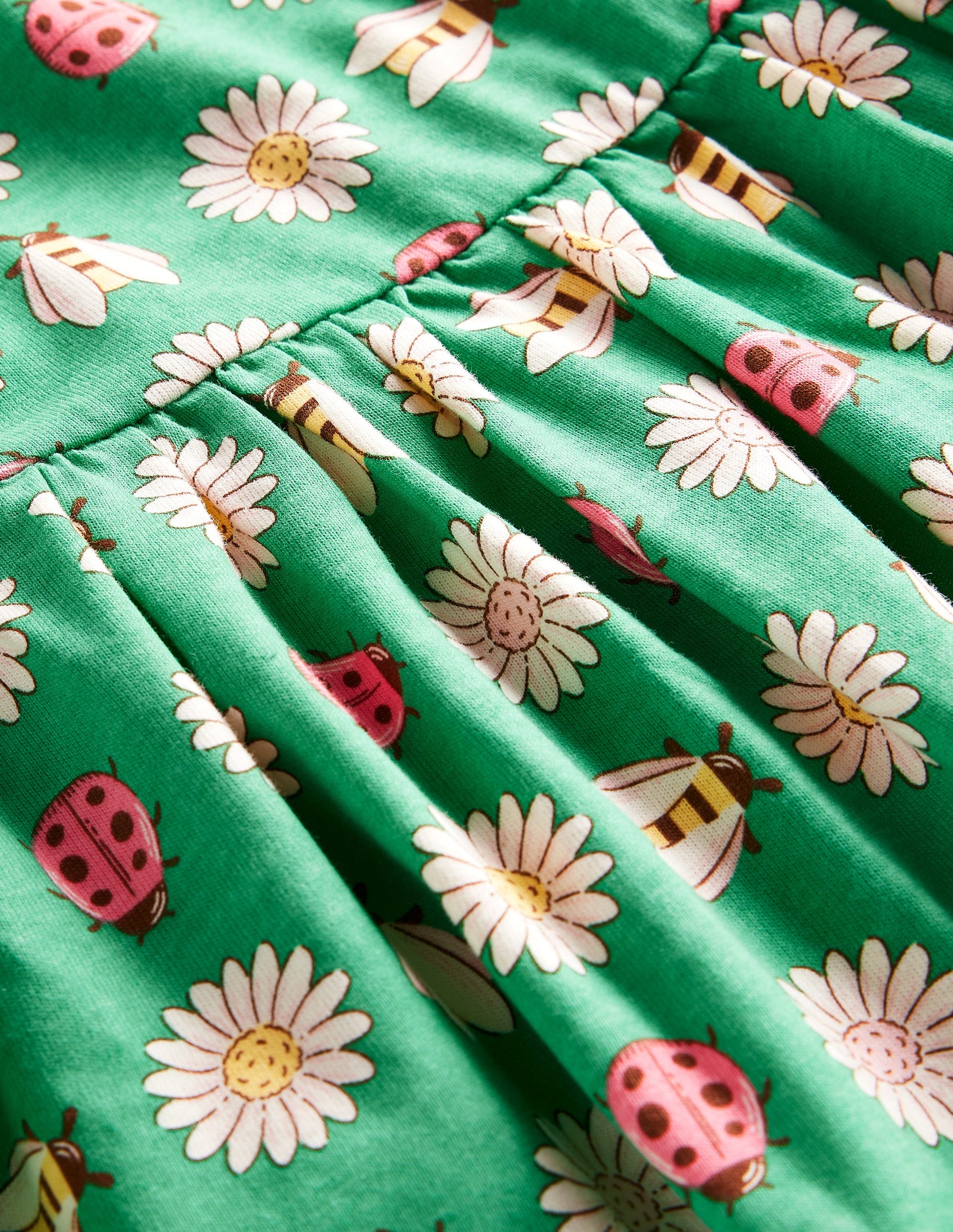 Robe fun à manches courtes en jersey-Motif Daisy Bugs vert petit pois-3