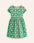 Robe fun à manches courtes en jersey-Motif Daisy Bugs vert petit pois