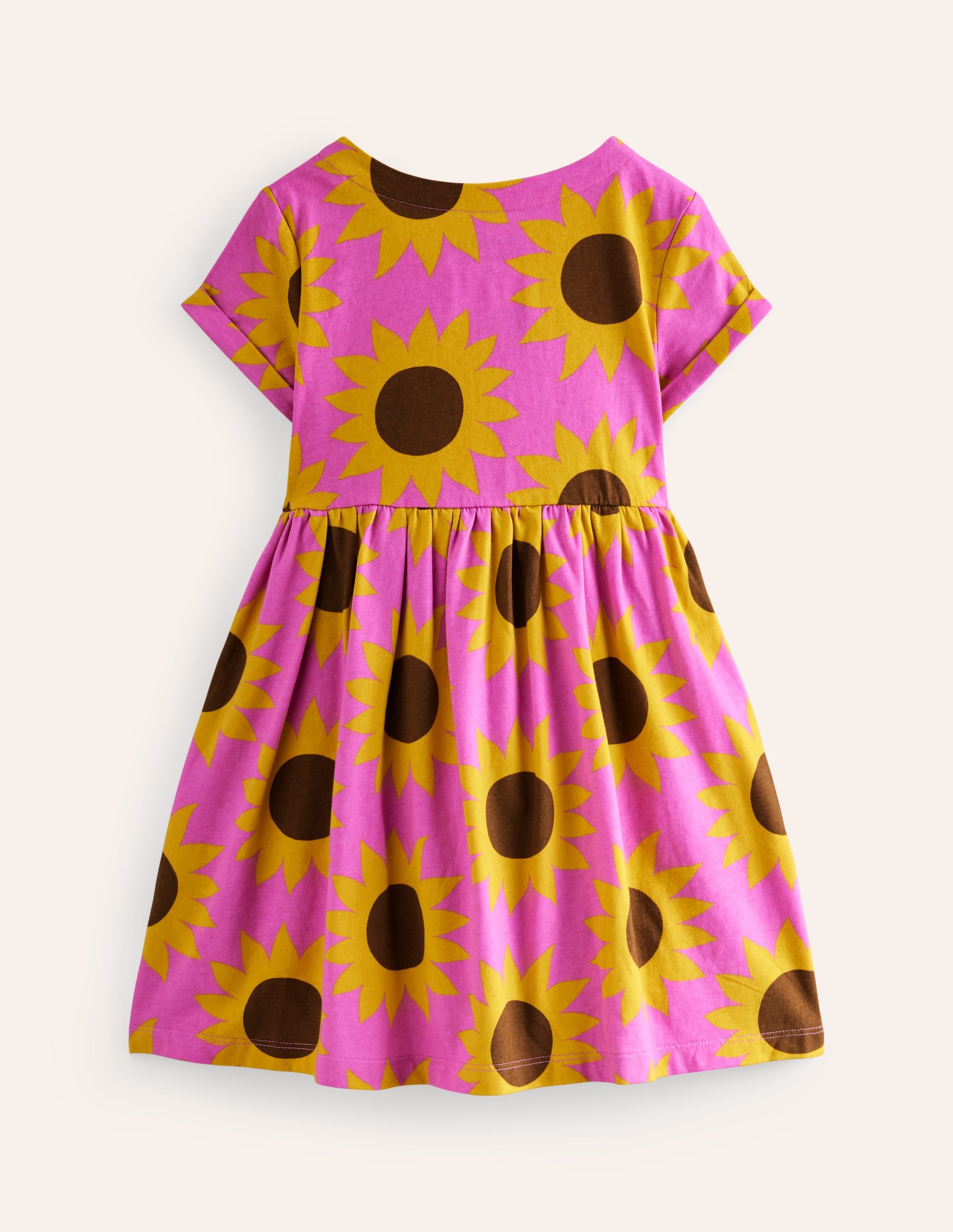 Robe fun à manches courtes en jersey-Motif Sunflower Geo rose - Image 2