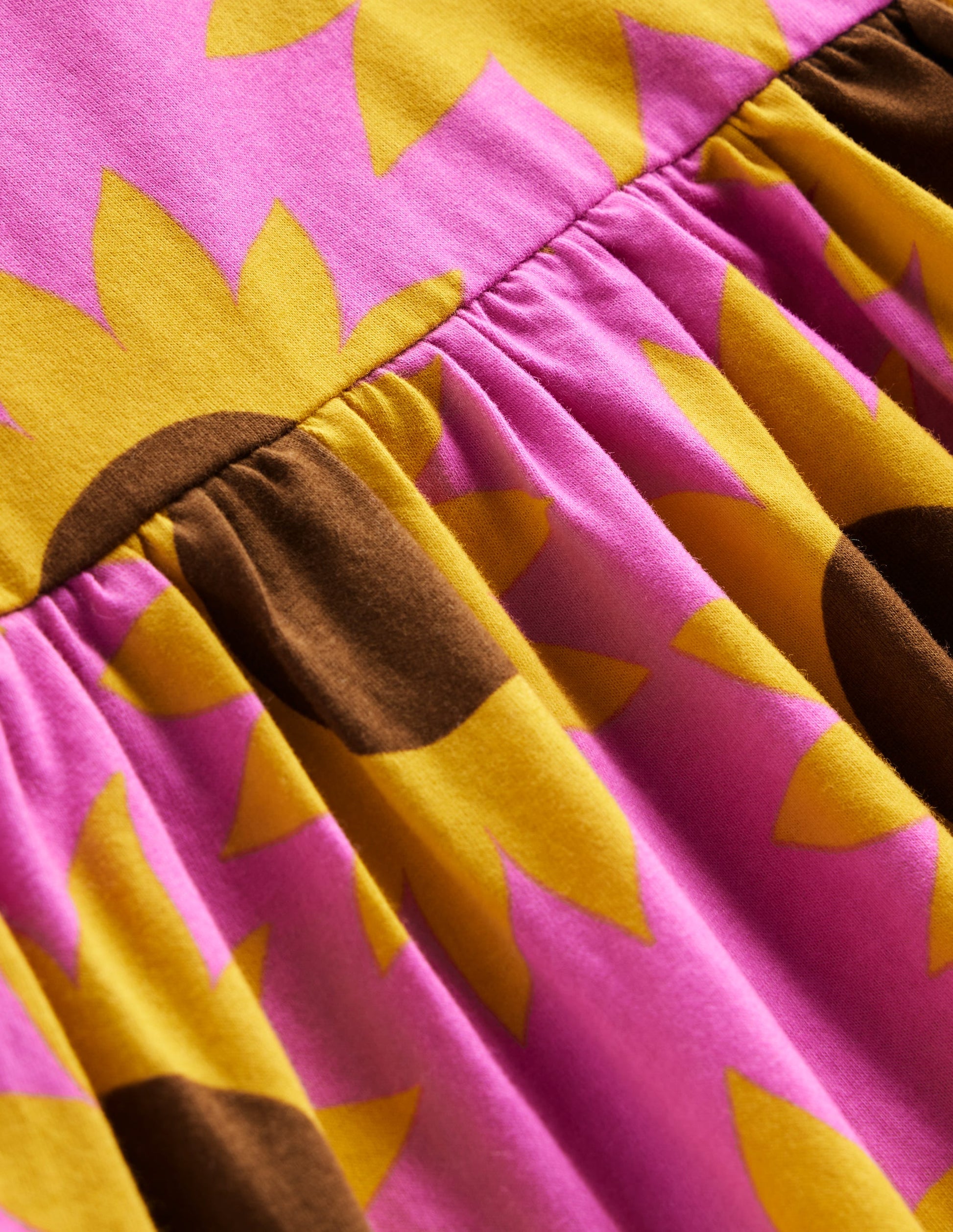 Robe fun à manches courtes en jersey-Motif Sunflower Geo rose-3
