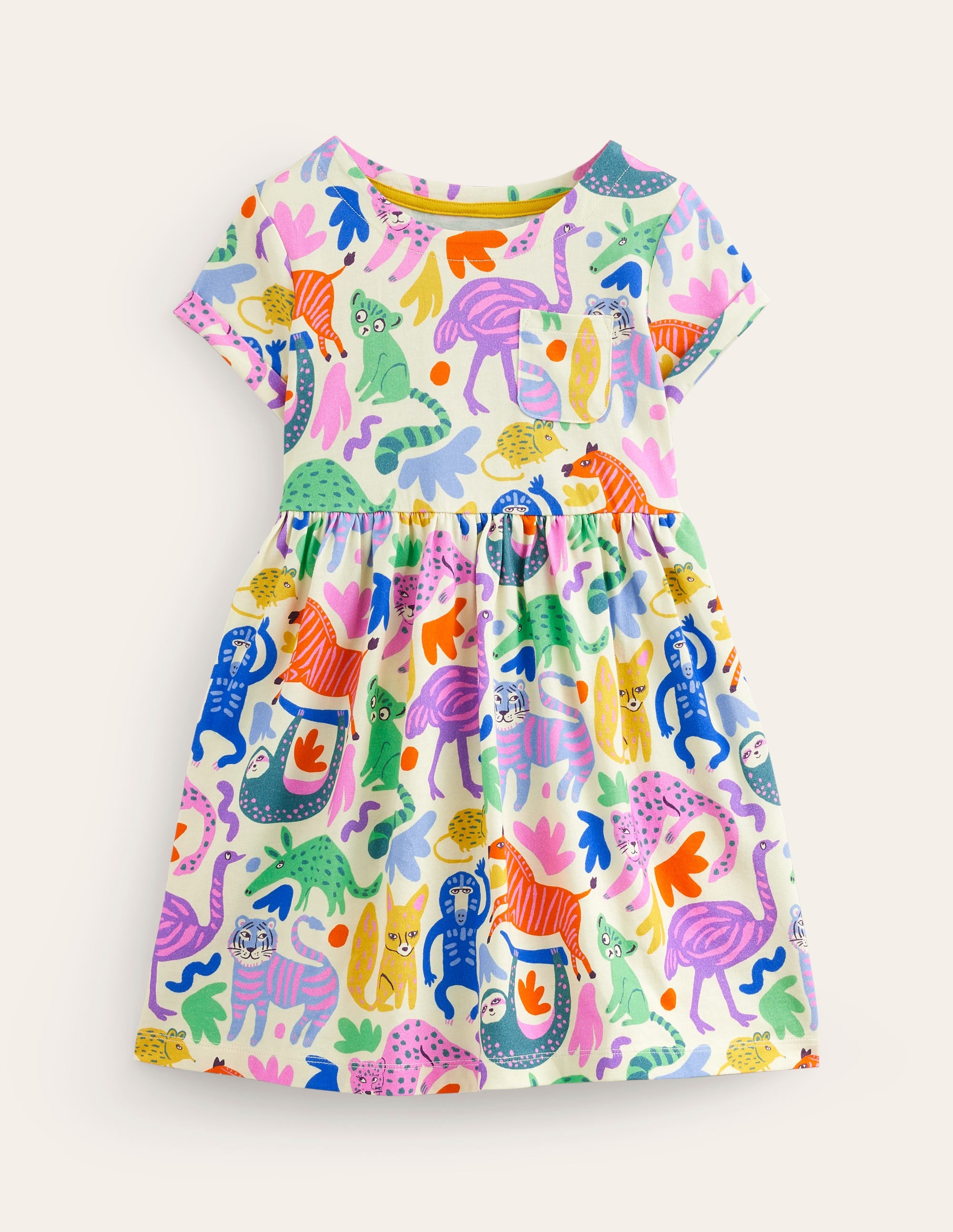 Robe fun à manches courtes en jersey-Copains de safari multi - Image 1