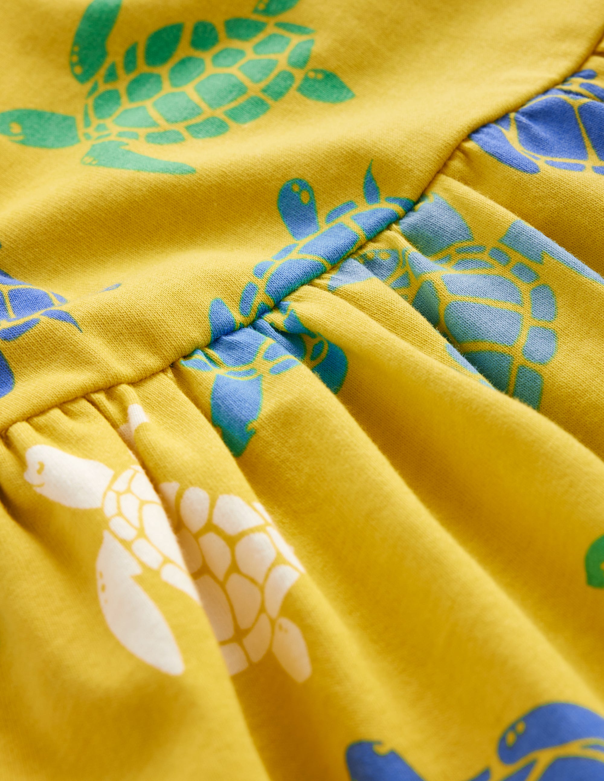 Robe fun à manches courtes en jersey-Tortues jaune zeste - Image 3