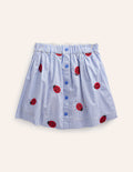 Jupe tournoyante boutonnée-Coccinelle rayé style coutil