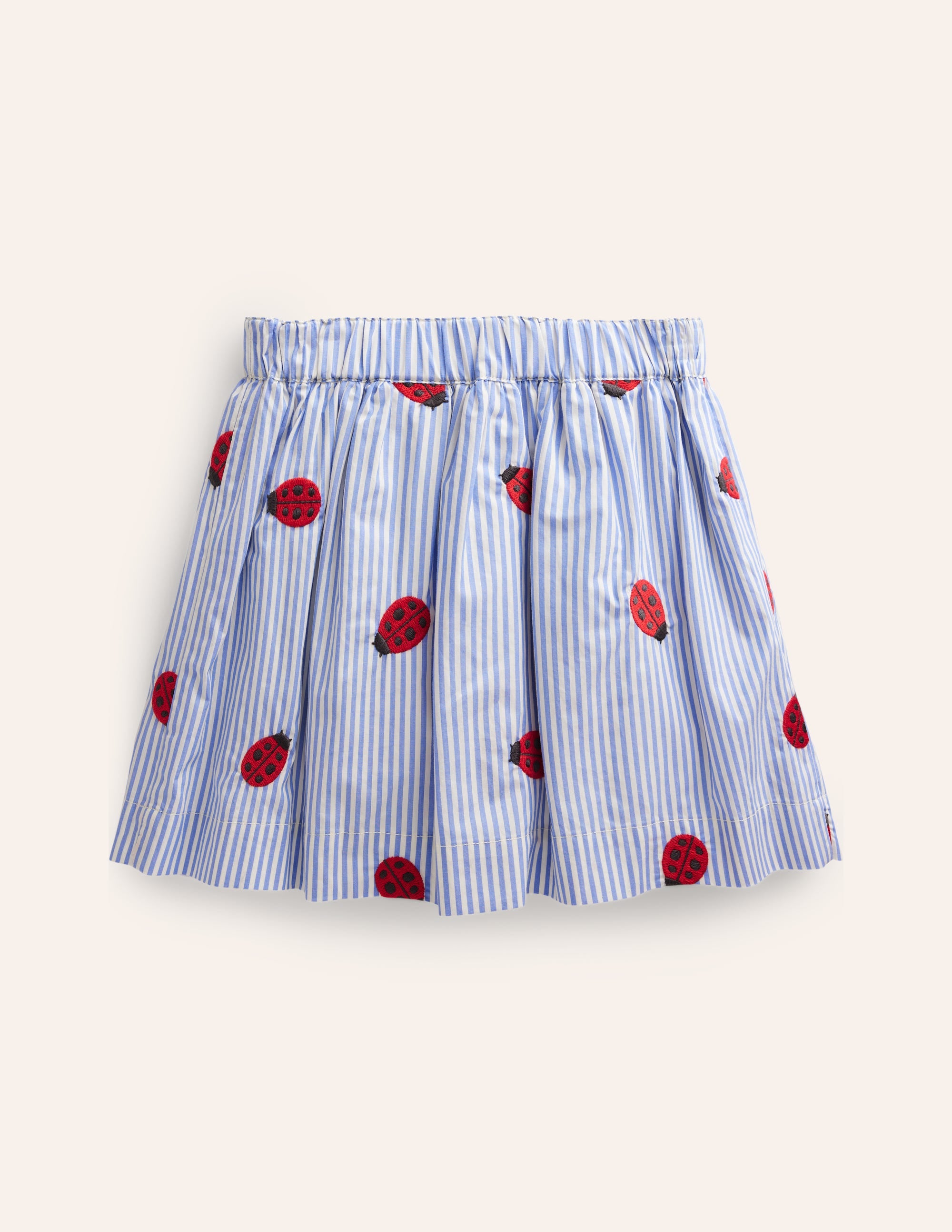 Jupe tournoyante boutonnée-Coccinelle rayé style coutil - Image 2