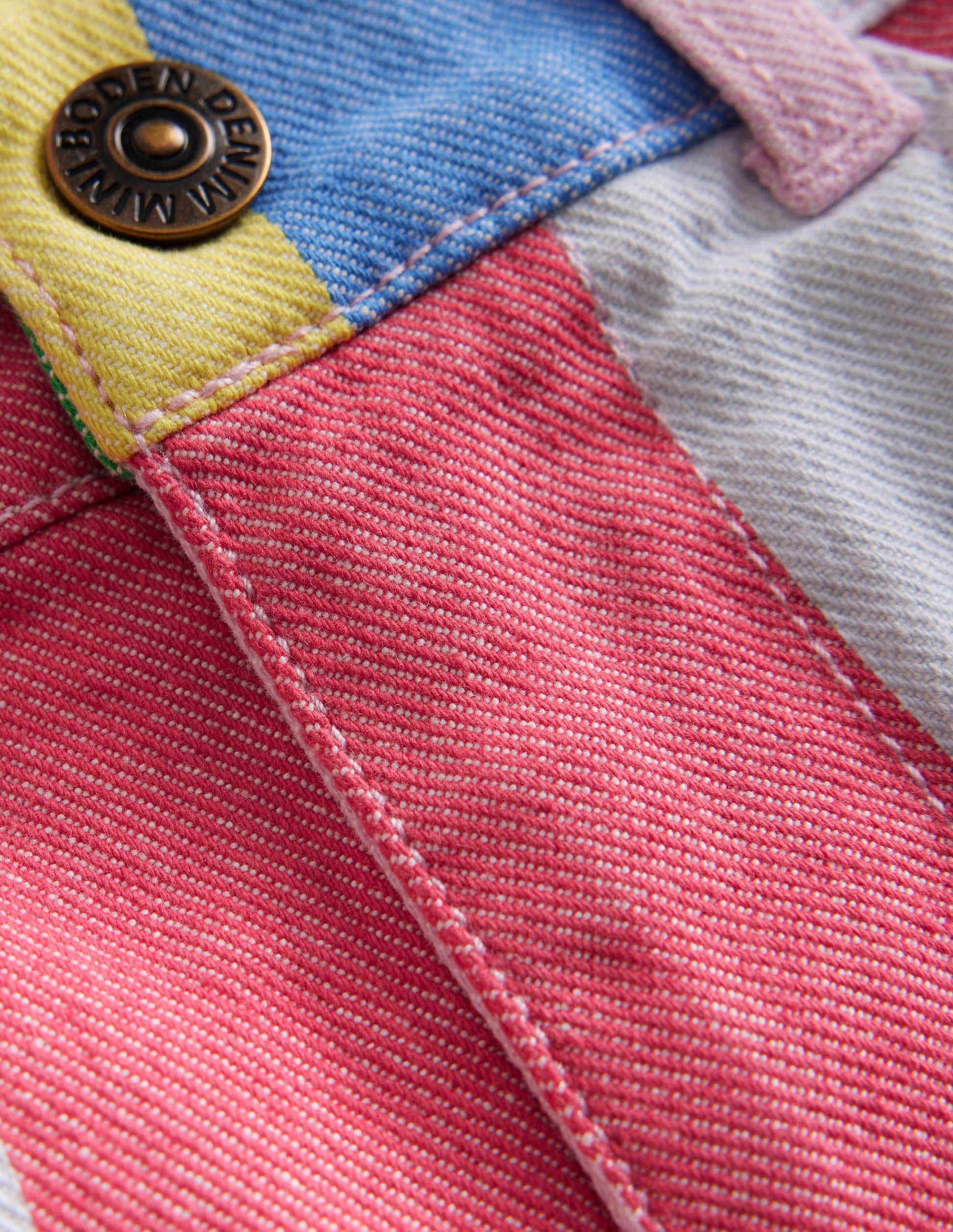 Jeansshorts-Bunt Regenbogen-Streifen-3