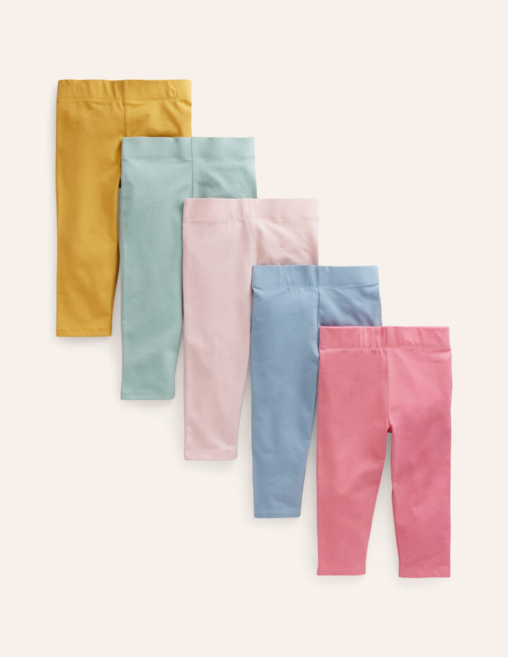 5er-Pack verkürzte Leggings-Bunt Pastell Regenbogen