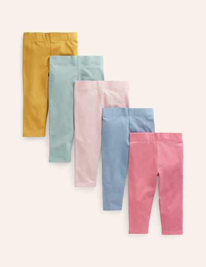 5er-Pack verkürzte Leggings-Bunt Pastell Regenbogen-1