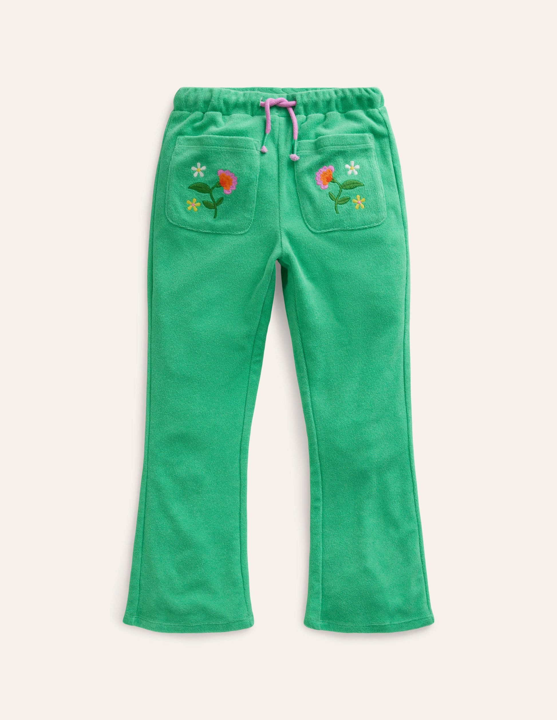 Ausgestellte Frottee-Hose-Erbsengrün-4