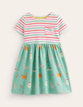 Hotchpotch Jersey-Kleid-Korsika-Blau Urlaub Katzen