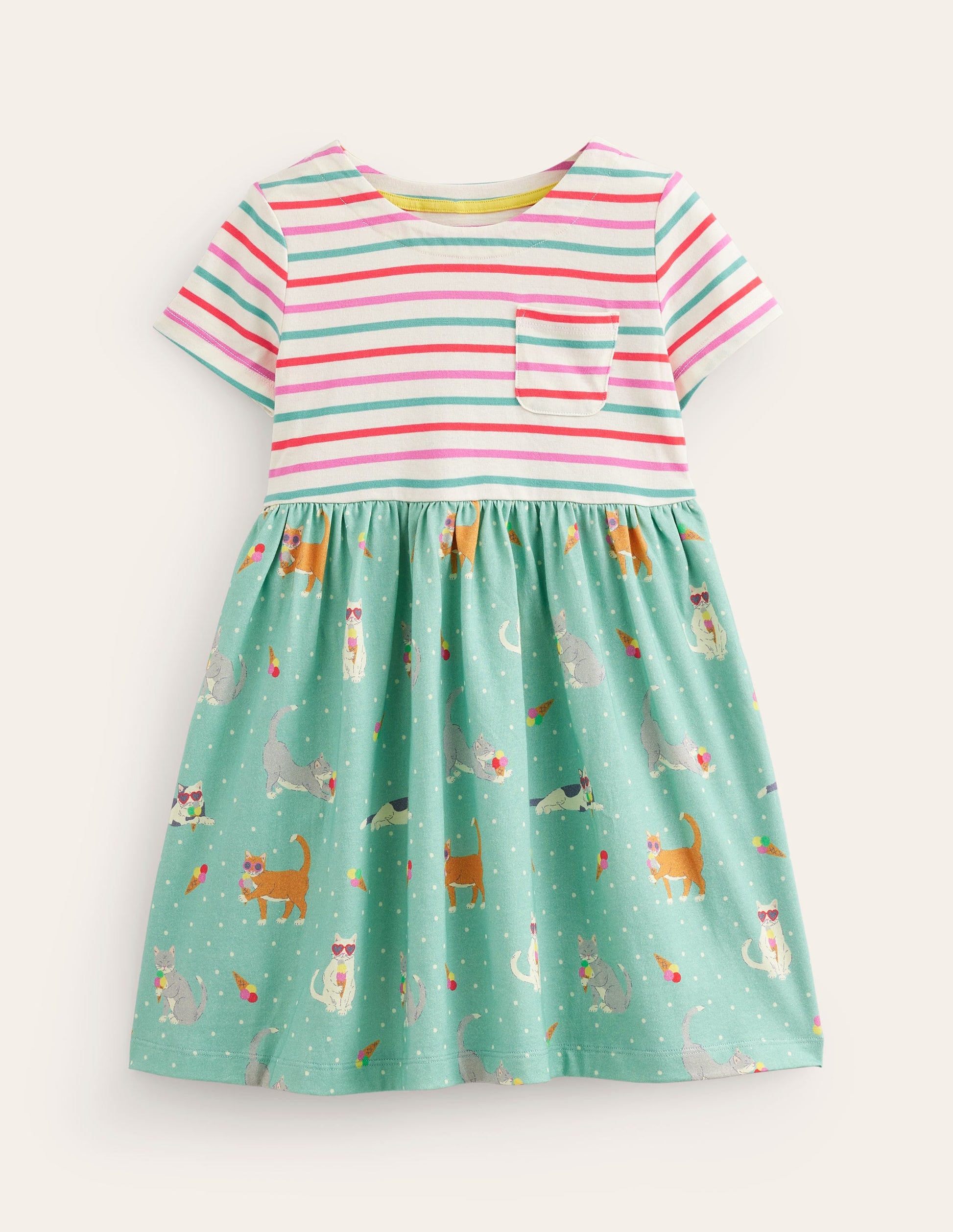 Hotchpotch Jersey-Kleid-Korsika-Blau Urlaub Katzen-1