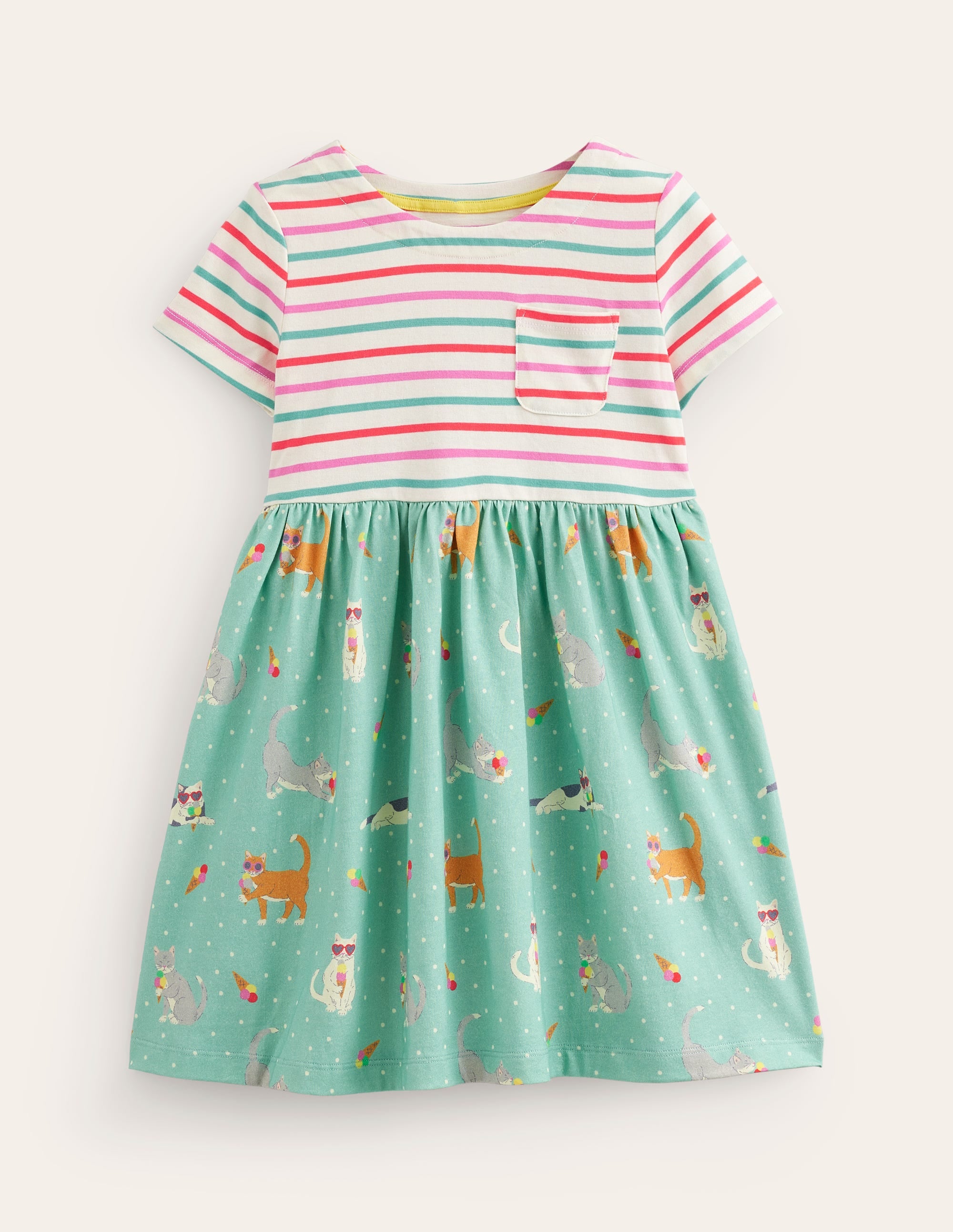 Hotchpotch Jersey-Kleid-Korsika-Blau Urlaub Katzen - Image 1