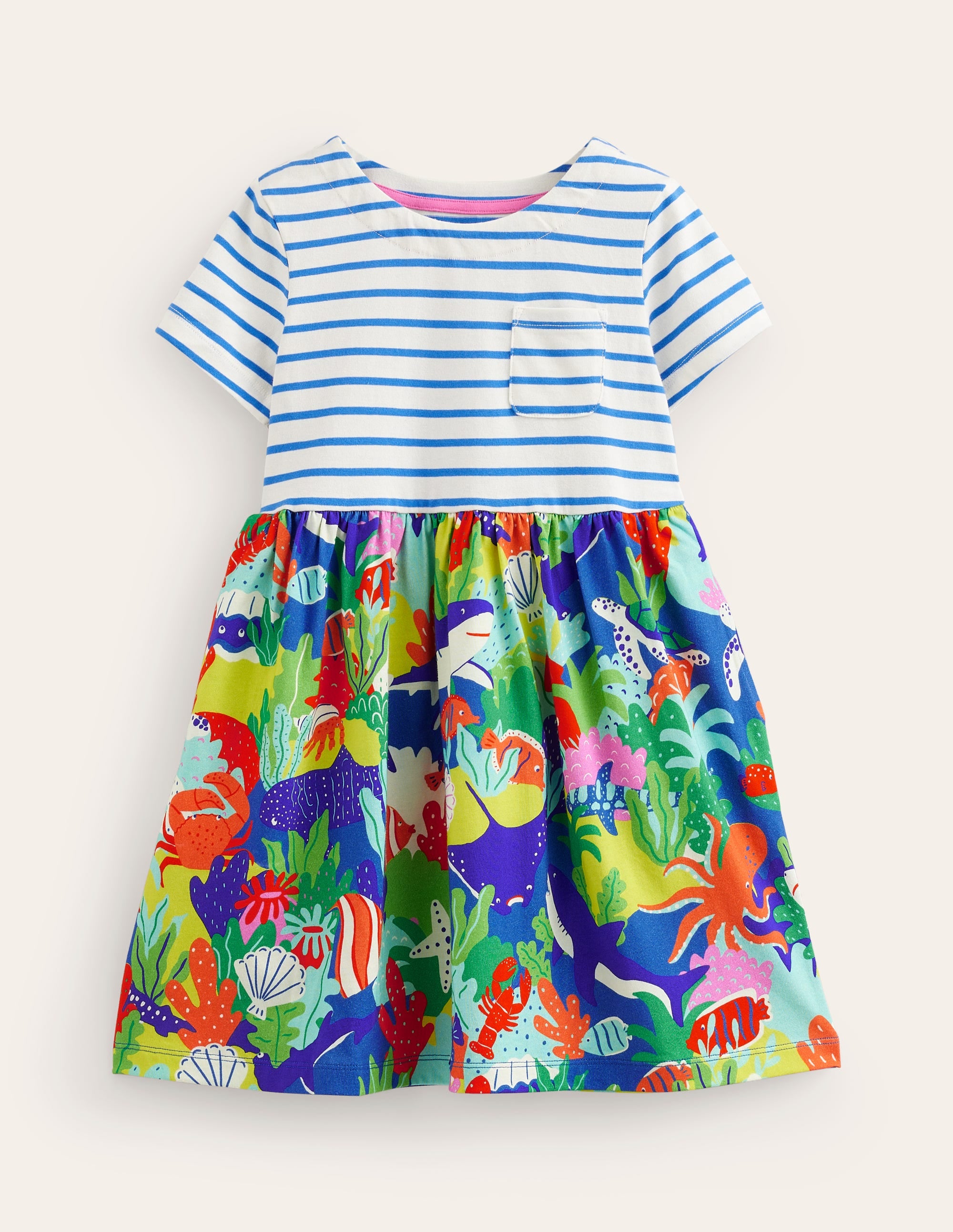 Hotchpotch Jersey-Kleid-Saphirblau Unterwasser-Welt - Image 1