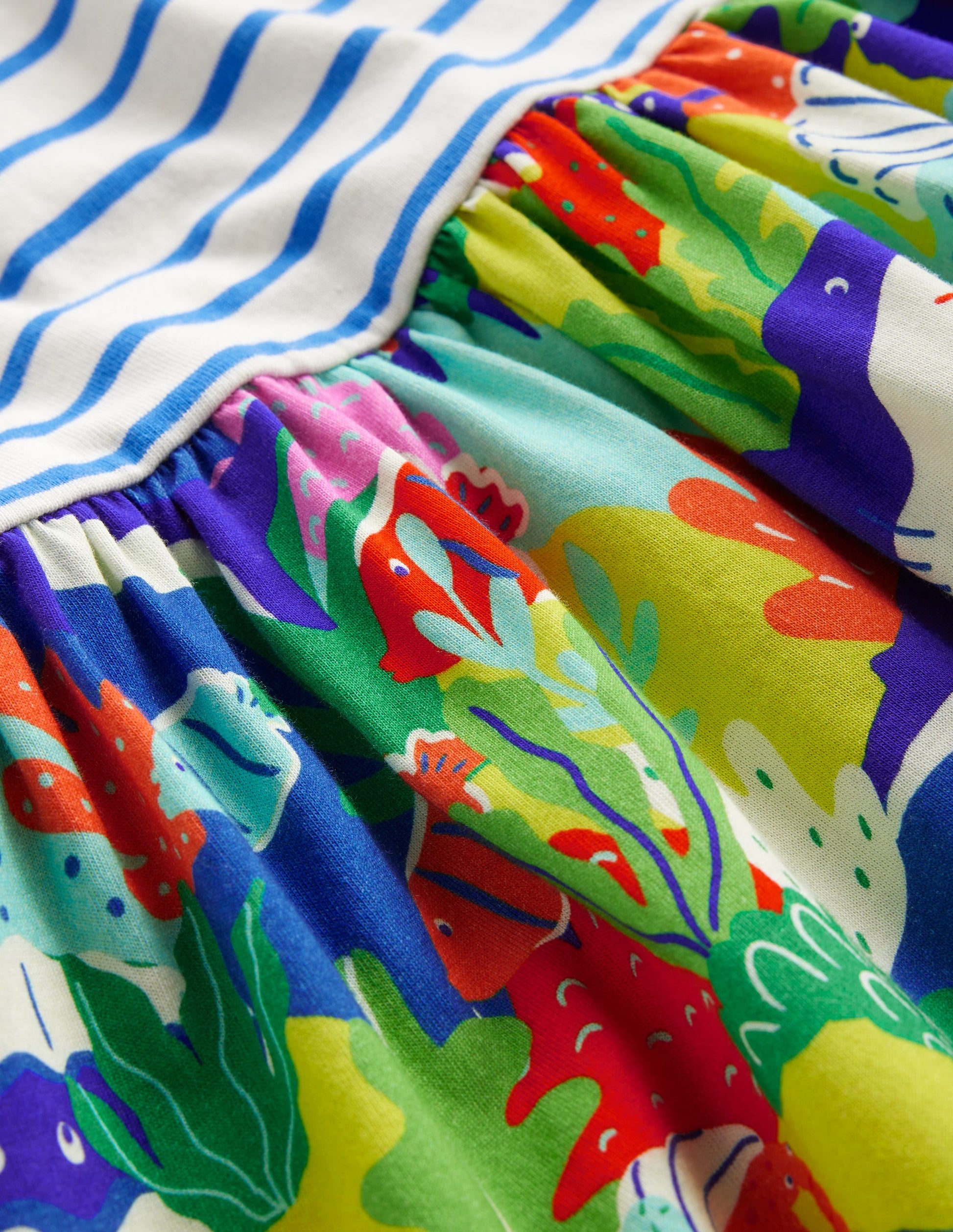 Hotchpotch Jersey-Kleid-Saphirblau Unterwasser-Welt-3