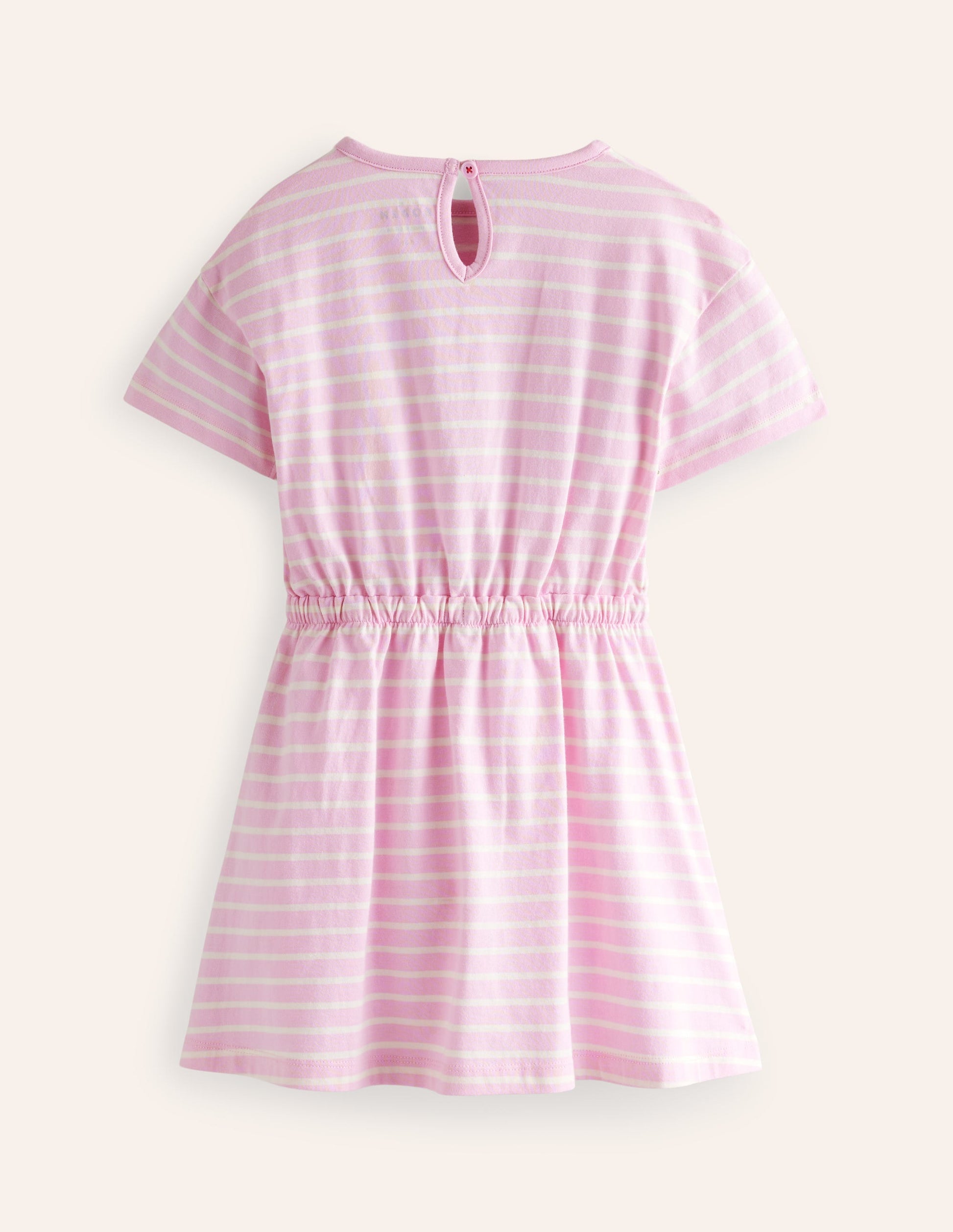 Kleid mit Bindegürtel und Applikation-Zuckererbse/Naturweiß Eiscreme-2