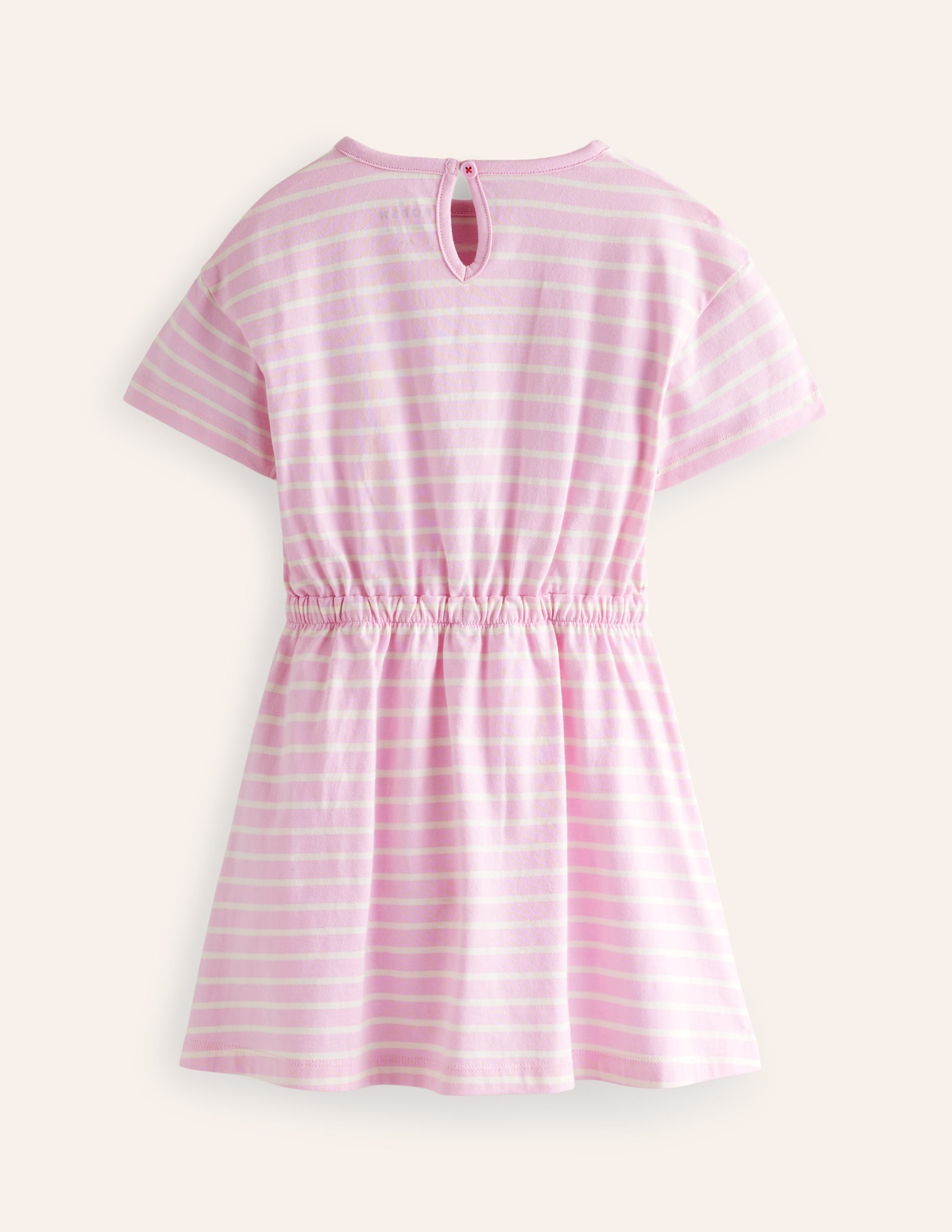Kleid mit Bindegürtel und Applikation-Zuckererbse/Naturweiß Eiscreme - Image 2
