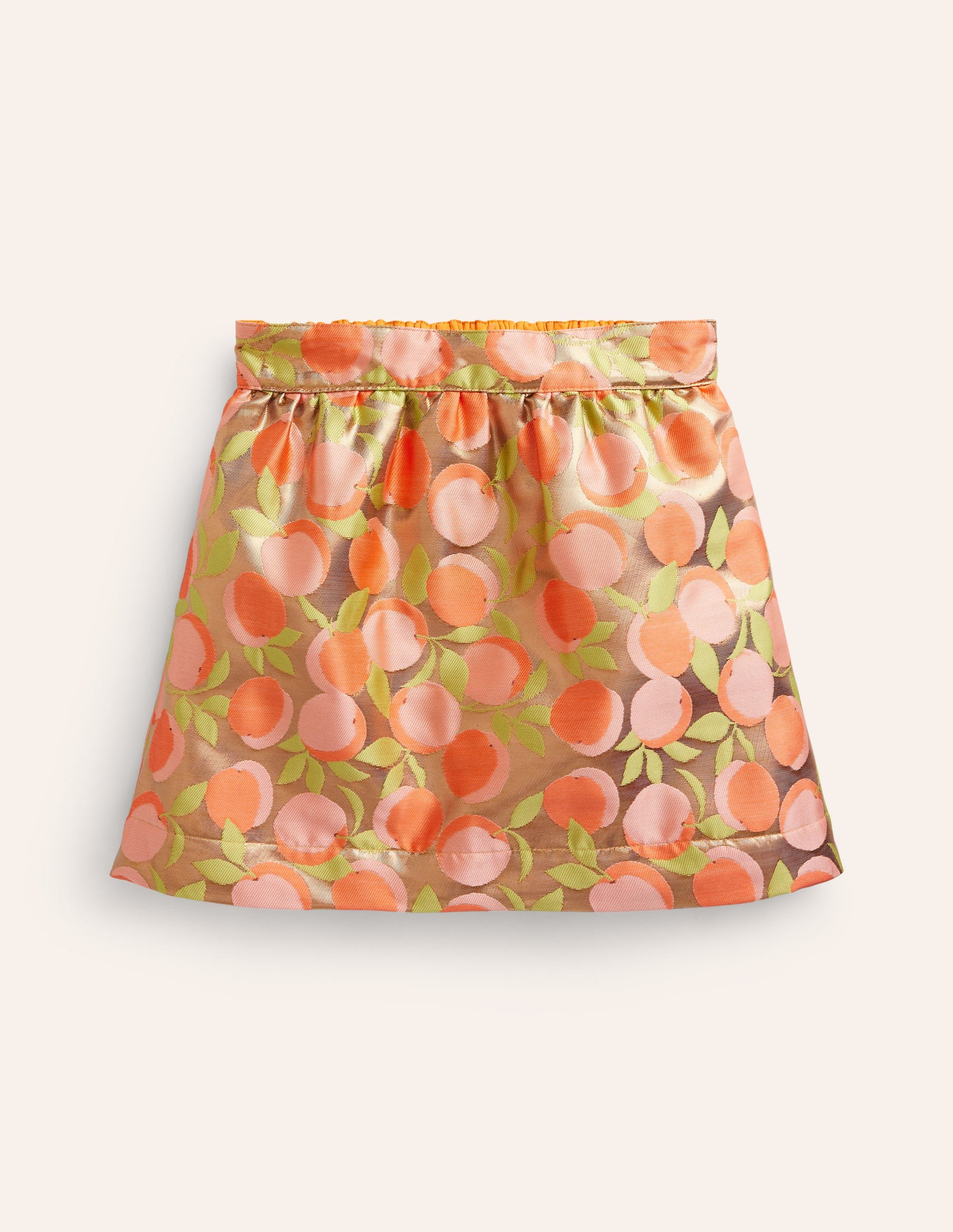 Metallic Jacquard Skirt-Gold Peach Jaquard-1