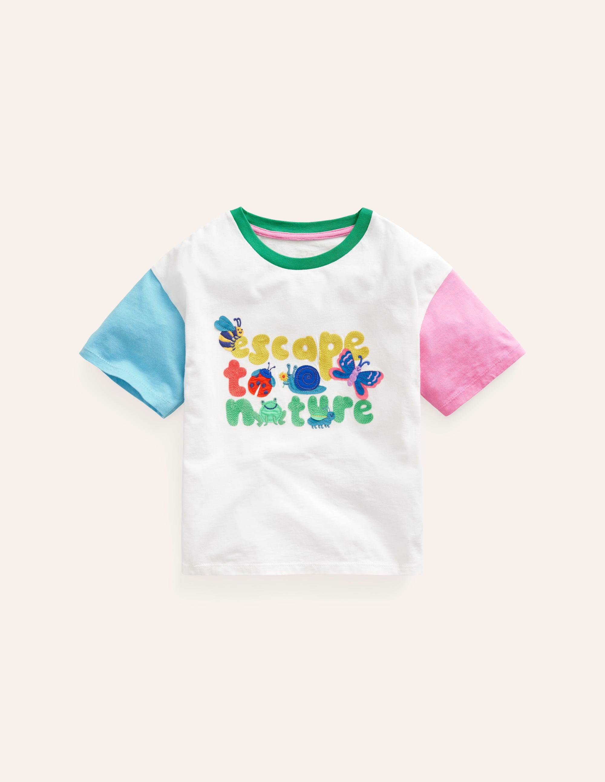 Lockeres T-Shirt aus Bouclé-Vanilleschote Escape To Nature - Image 1