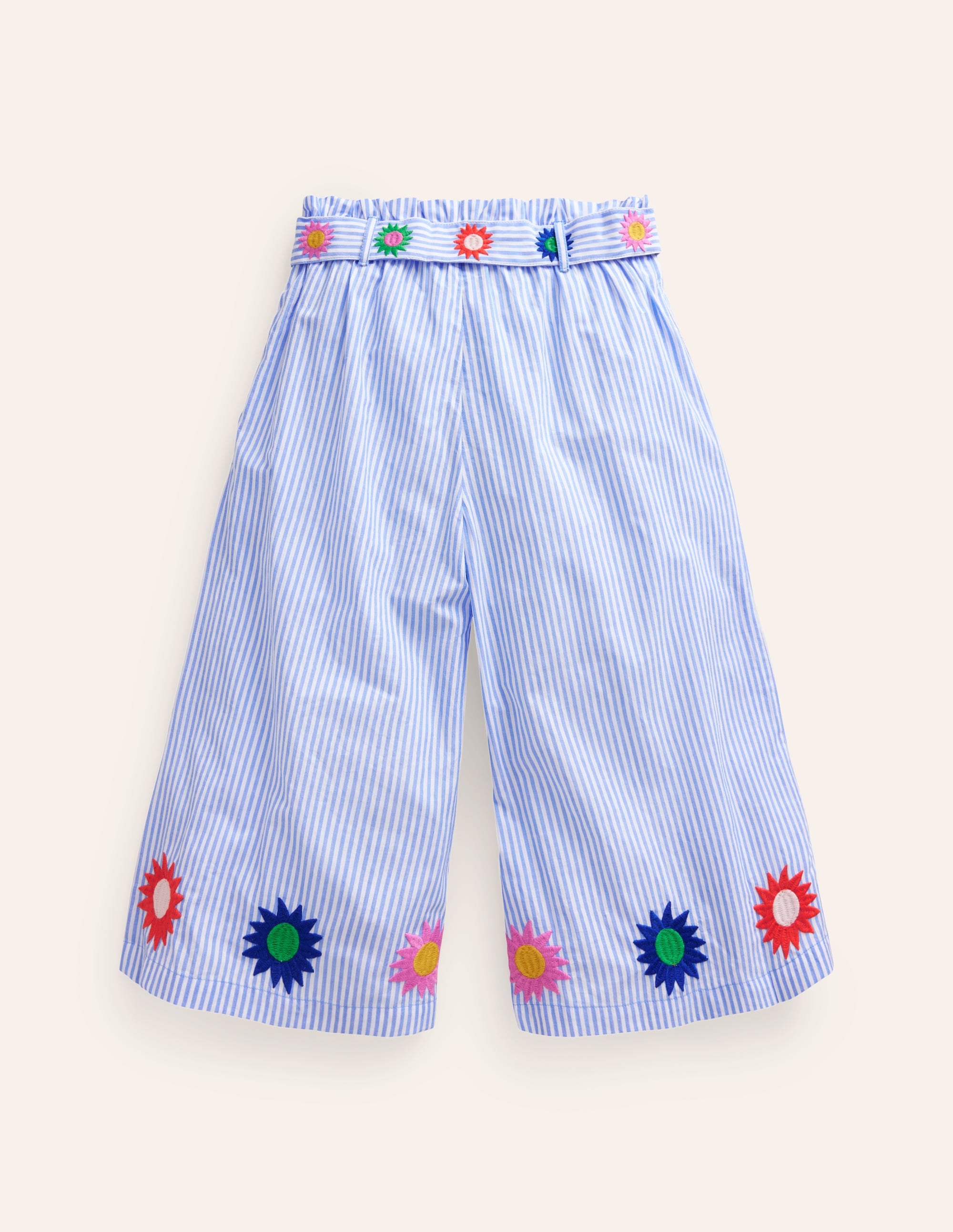 Bedruckte Hose mit weitem Bein-Vintage Blau/Naturweiß Streifen - Image 2