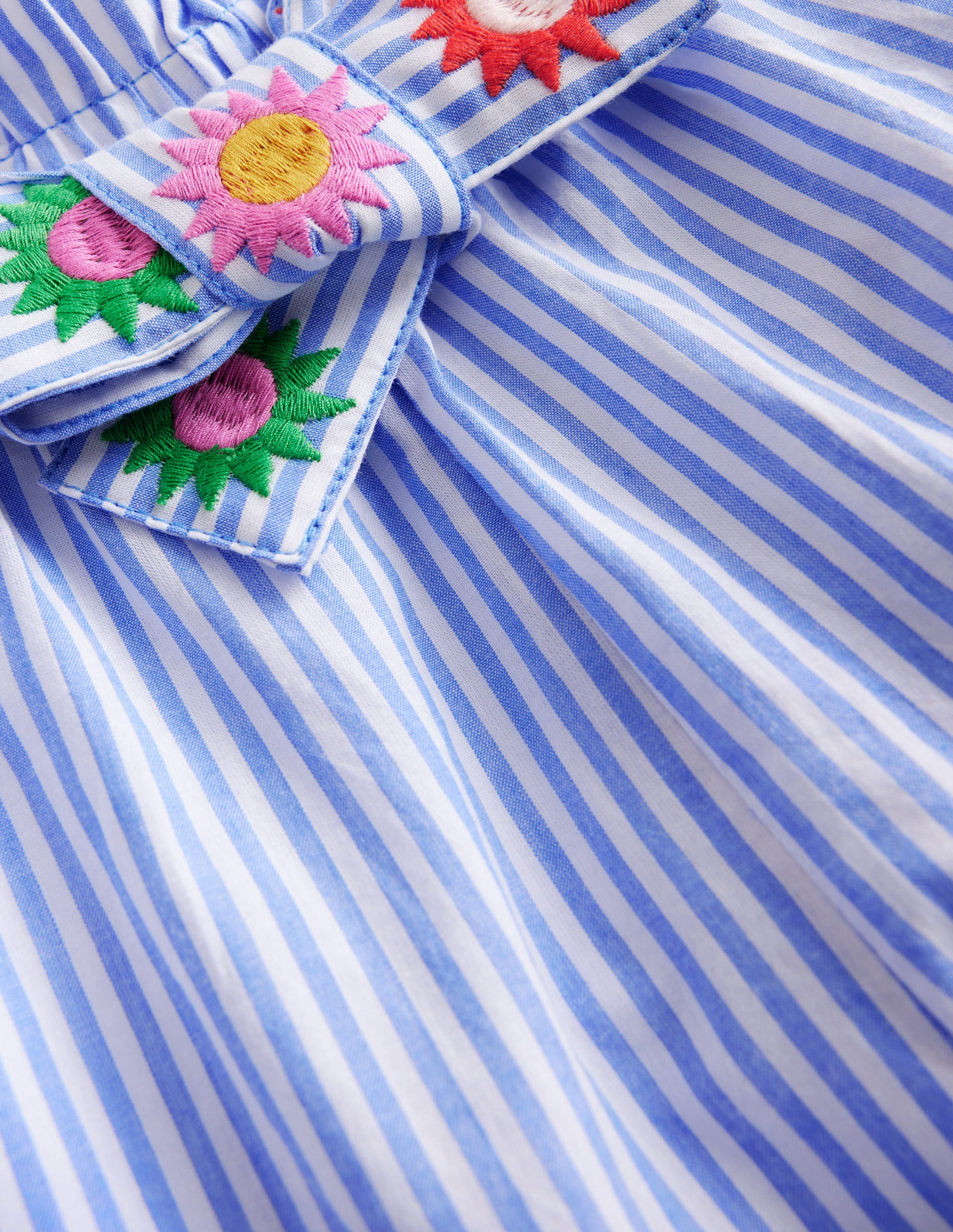 Bedruckte Hose mit weitem Bein-Vintage Blau/Naturweiß Streifen - Image 3