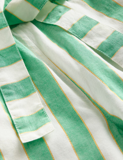 Bedruckte Hose mit weitem Bein-Grüne Streifen, Lurex-3