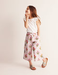 Wide Leg Trousers-Multi Woodblock