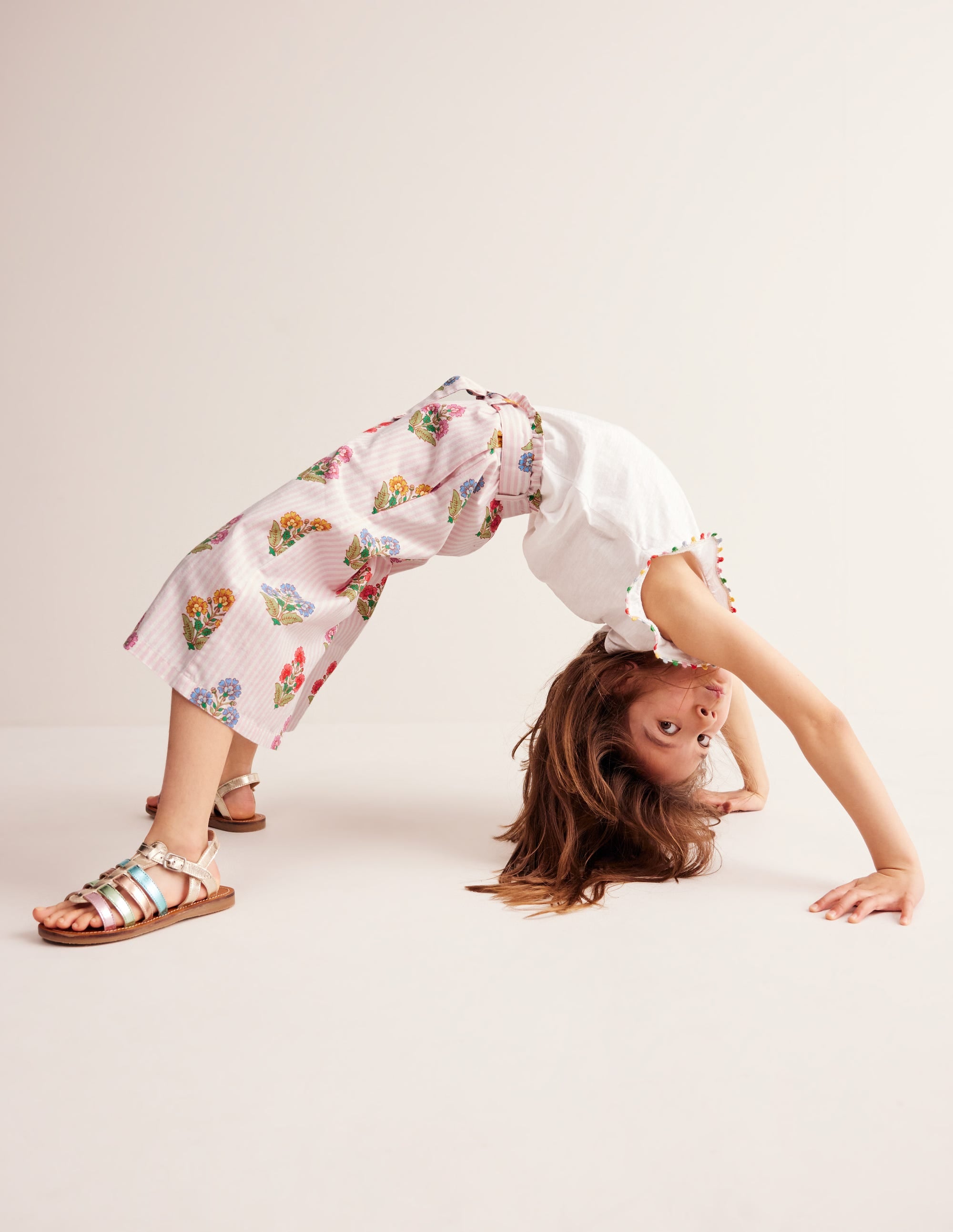 Pantalon large imprimé-Motif xylographique multi - Image 2