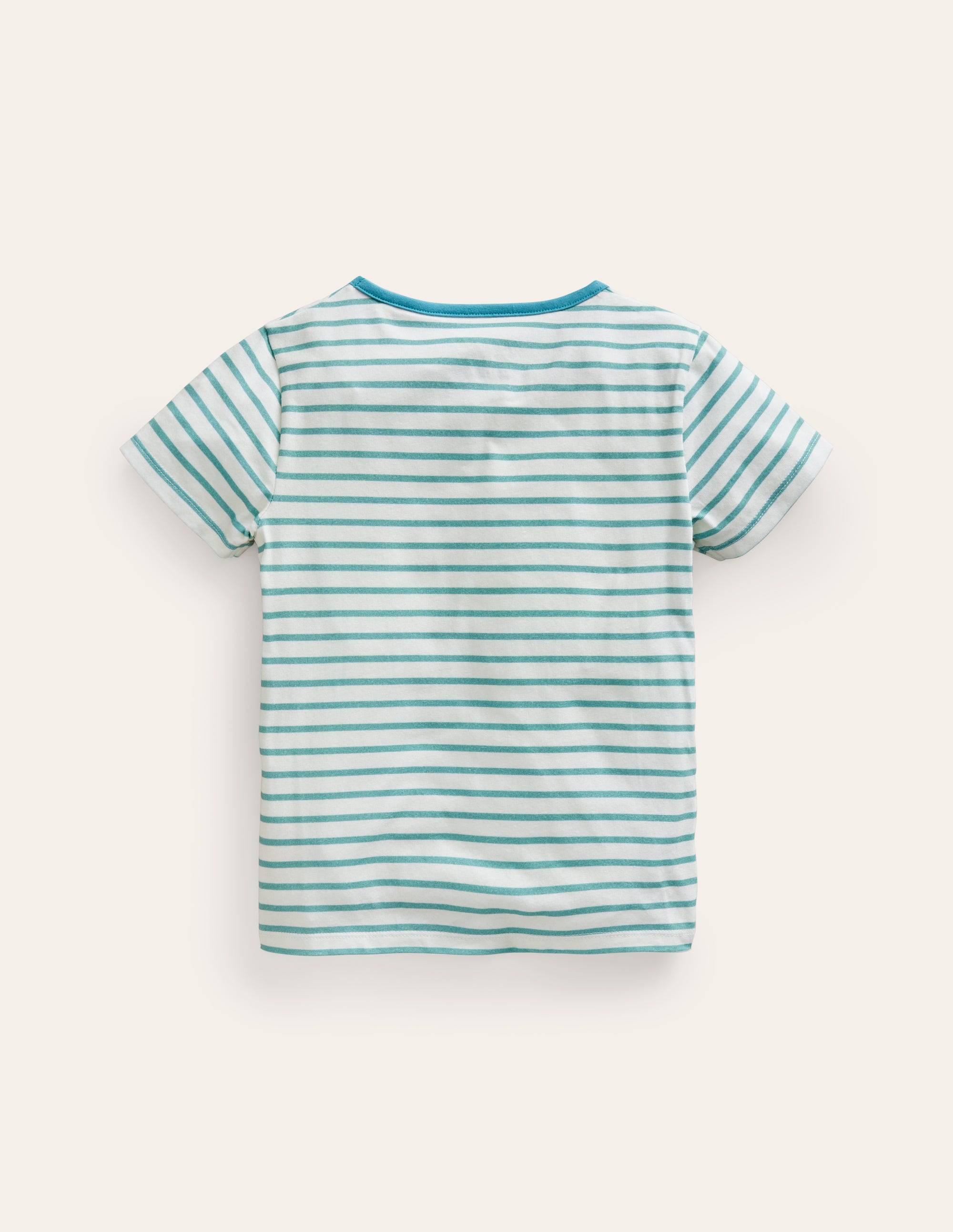 Kurzärmeliges T-Shirt mit Applikation-Naturweiß/ Blau Eis Katzen - Image 2