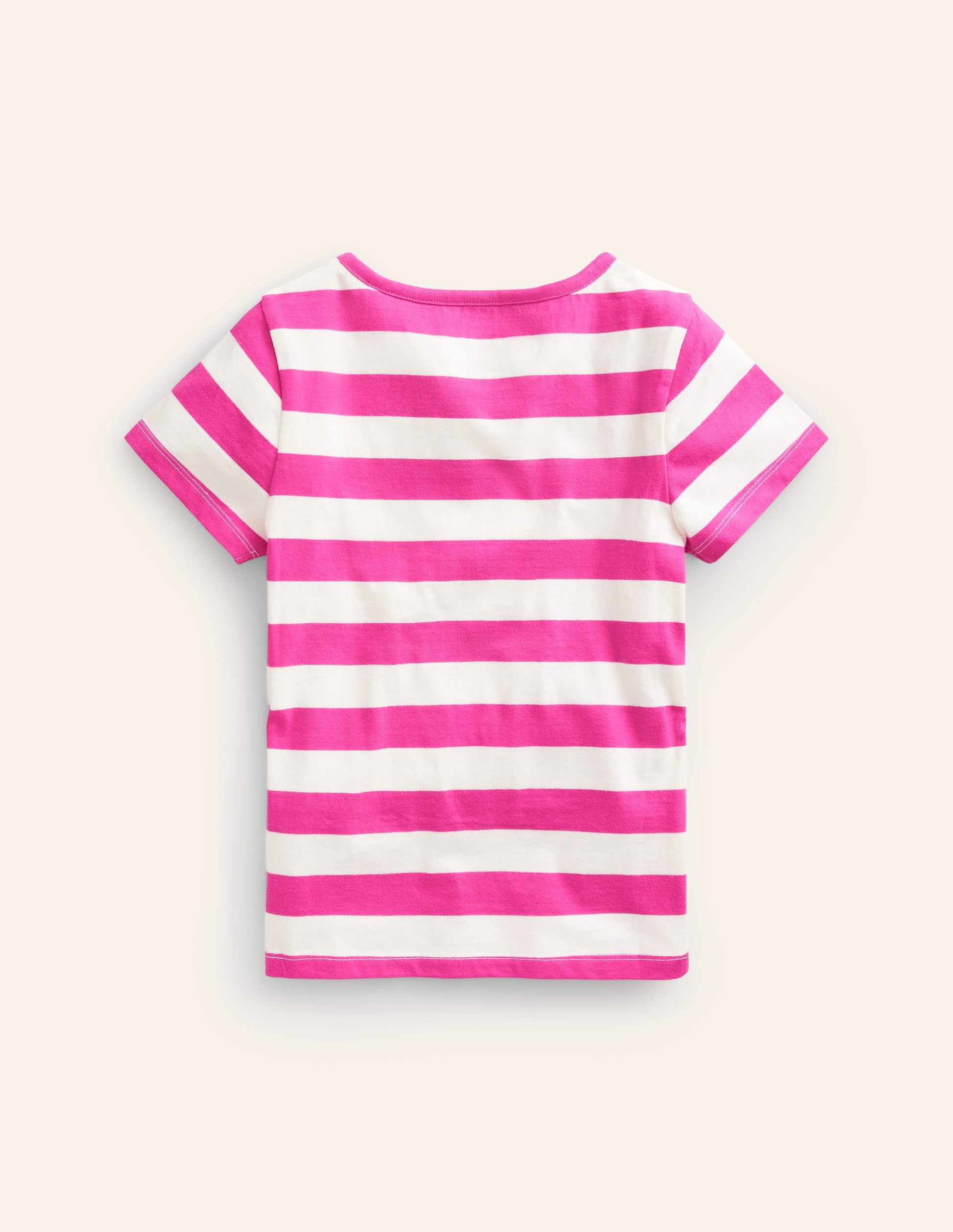 Kurzärmeliges T-Shirt mit Applikation-Rosa/Naturweiß Luchs-3
