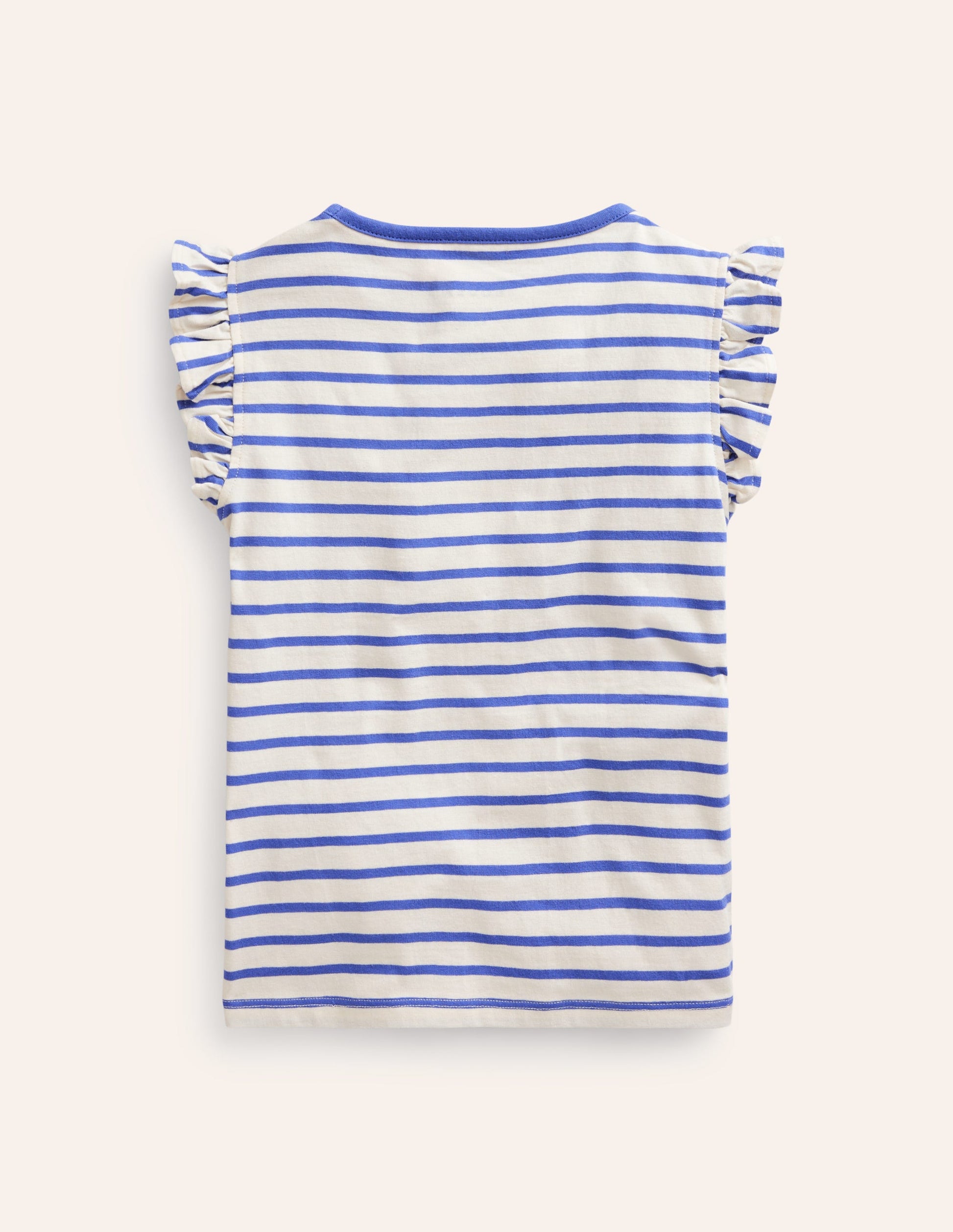 Kurzärmliges Flatter-T-Shirt-Wisteria-Blau/Vanilleschote-2