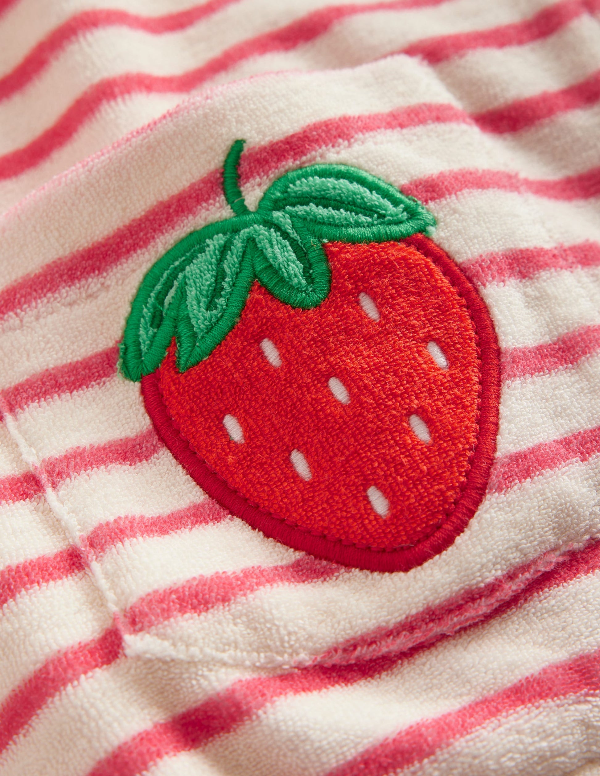 Sweat à capuche zippé en éponge-Rayé gousse de vanille/rouge confiture-3