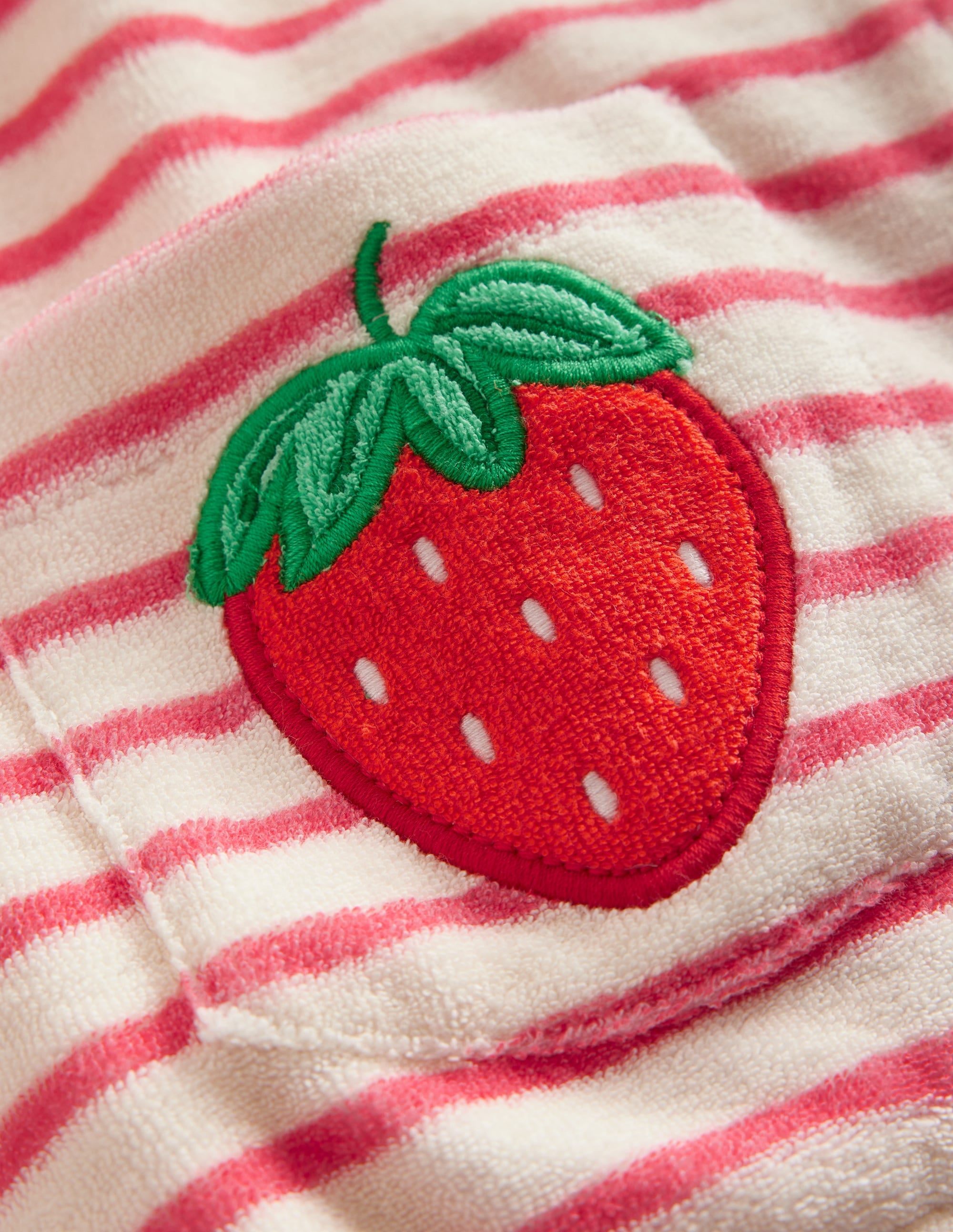 Sweat à capuche zippé en éponge-Rayé gousse de vanille/rouge confiture - Image 3