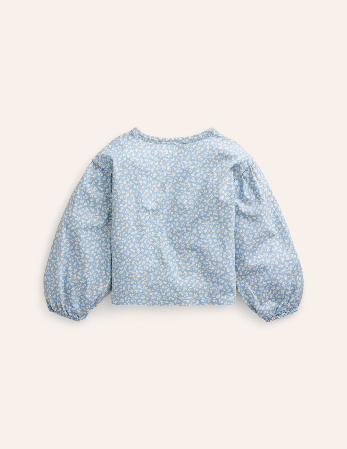 Logo-Oberteil mit Blousonärmeln-Vintage-Blau Ditsy Regenbogen - Image 2