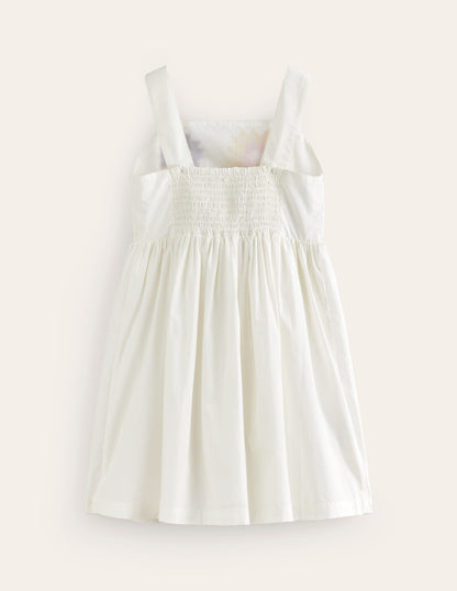 Robe texturée à appliqué-Fleurs ivoire-2