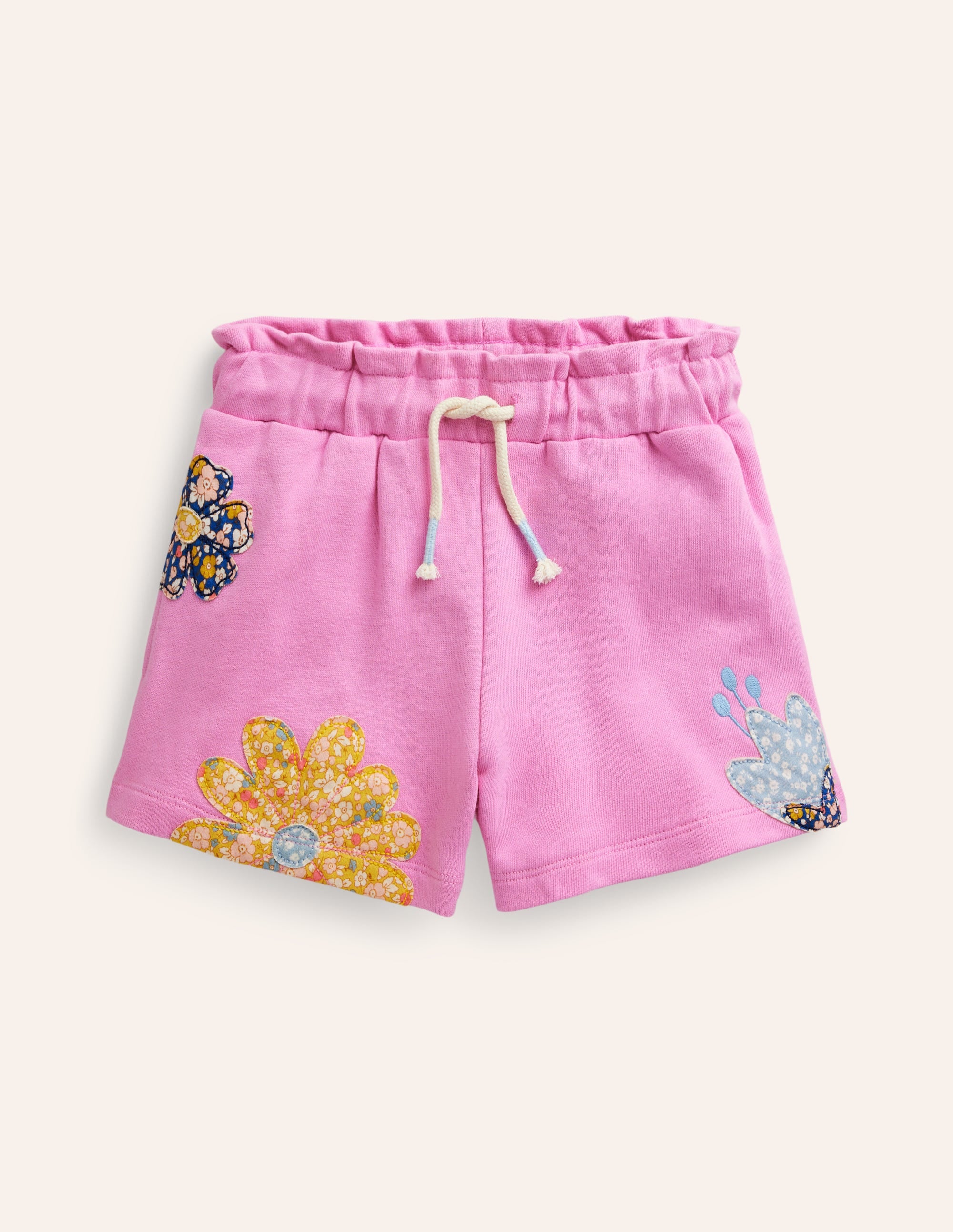 Short en jersey à appliqué-Patchwork rose cosmos - Image 1
