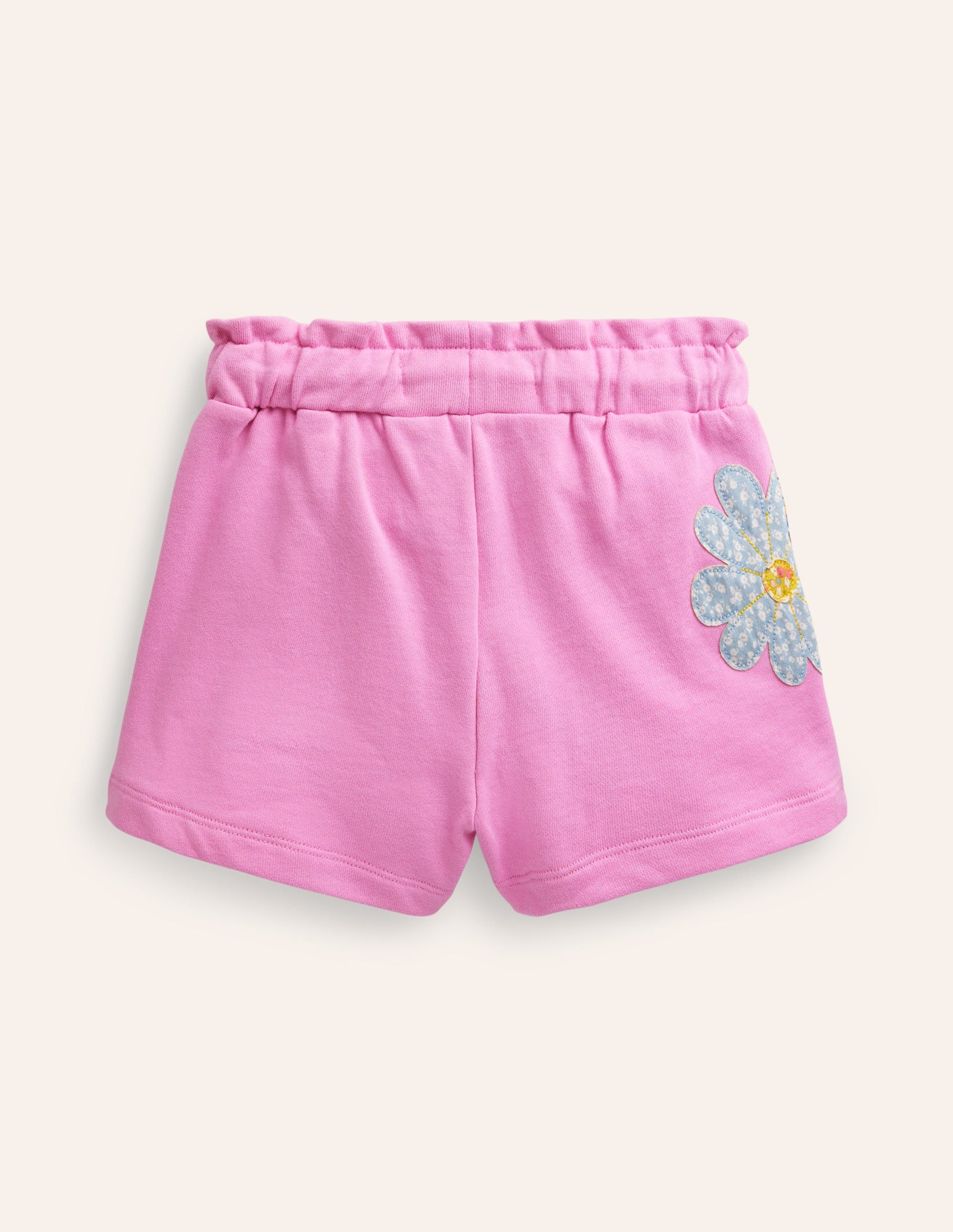 Short en jersey à appliqué-Patchwork rose cosmos-2