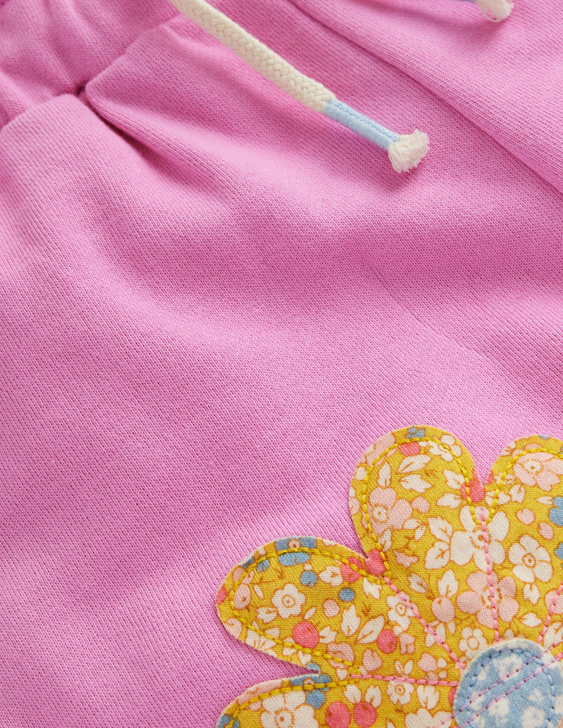 Short en jersey à appliqué-Patchwork rose cosmos-3