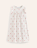 Chemise de nuit manches courtes-Fraise ivoire